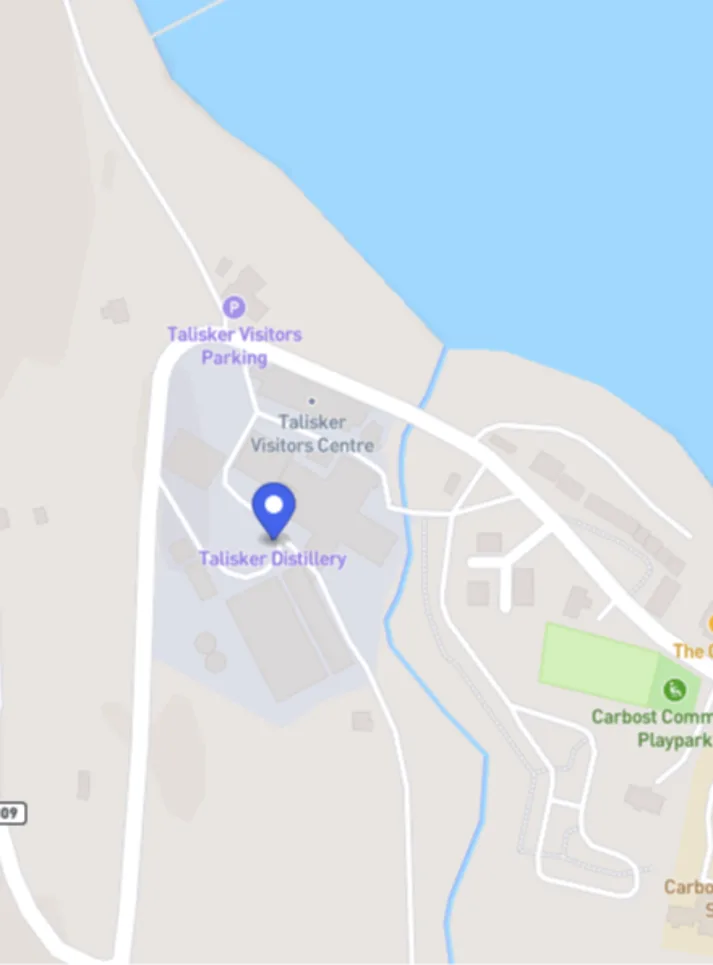 Map view of Talisker distillery