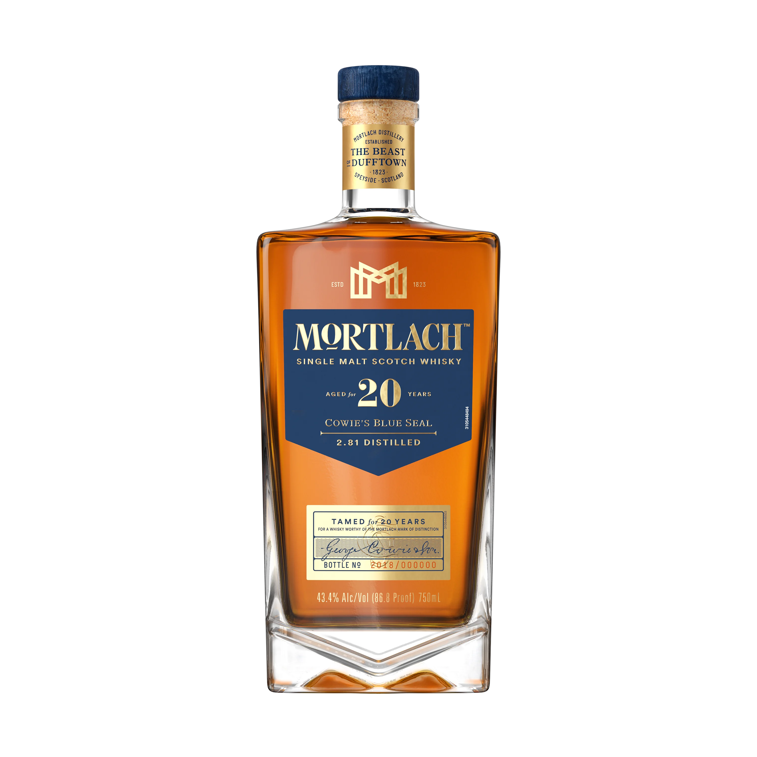 Mortlach 20 Year Old, Single Malt Scotch Whisky Front of Bottle