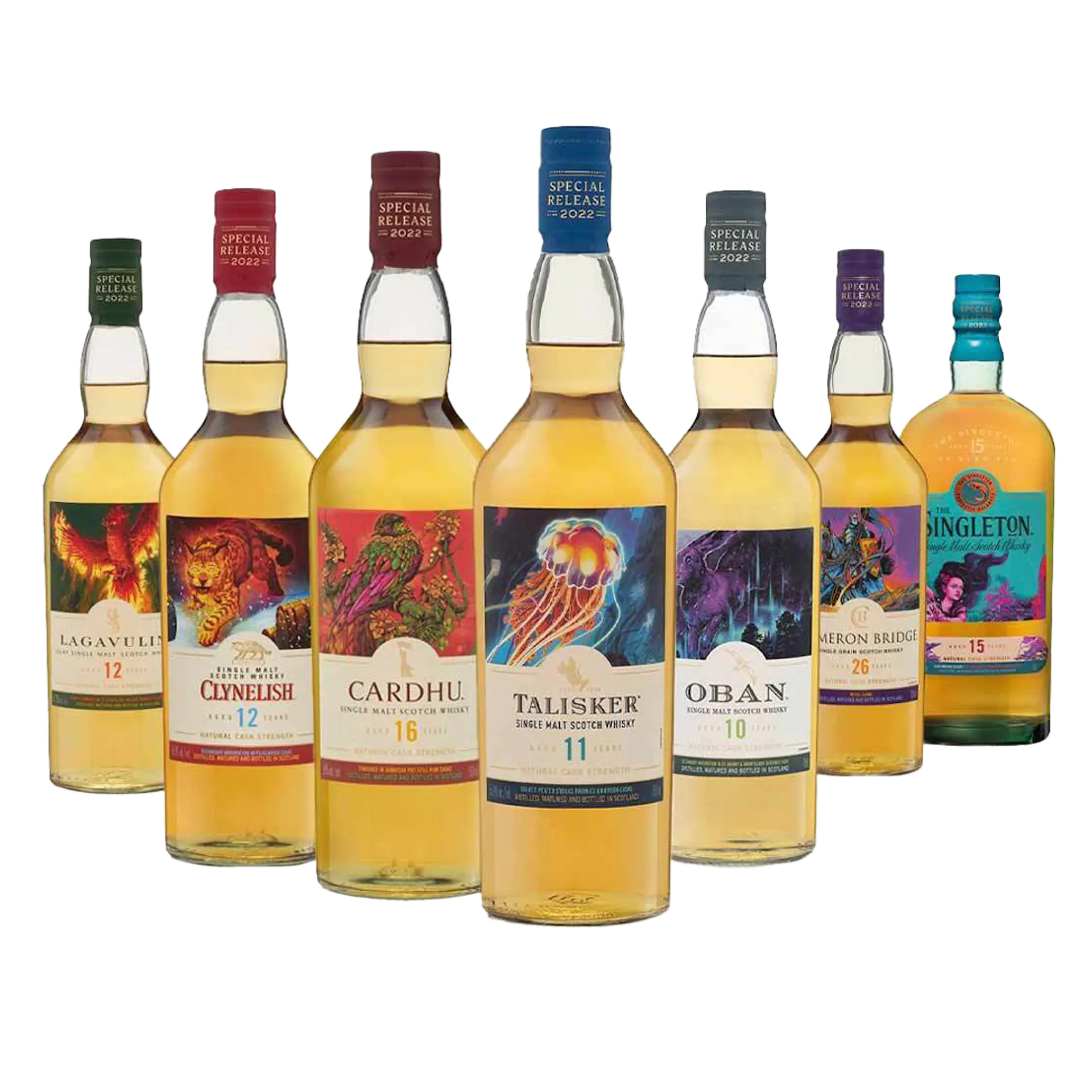 Special Releases 2022 Single Malt Scotch Whisky Bundle, 8x750ml