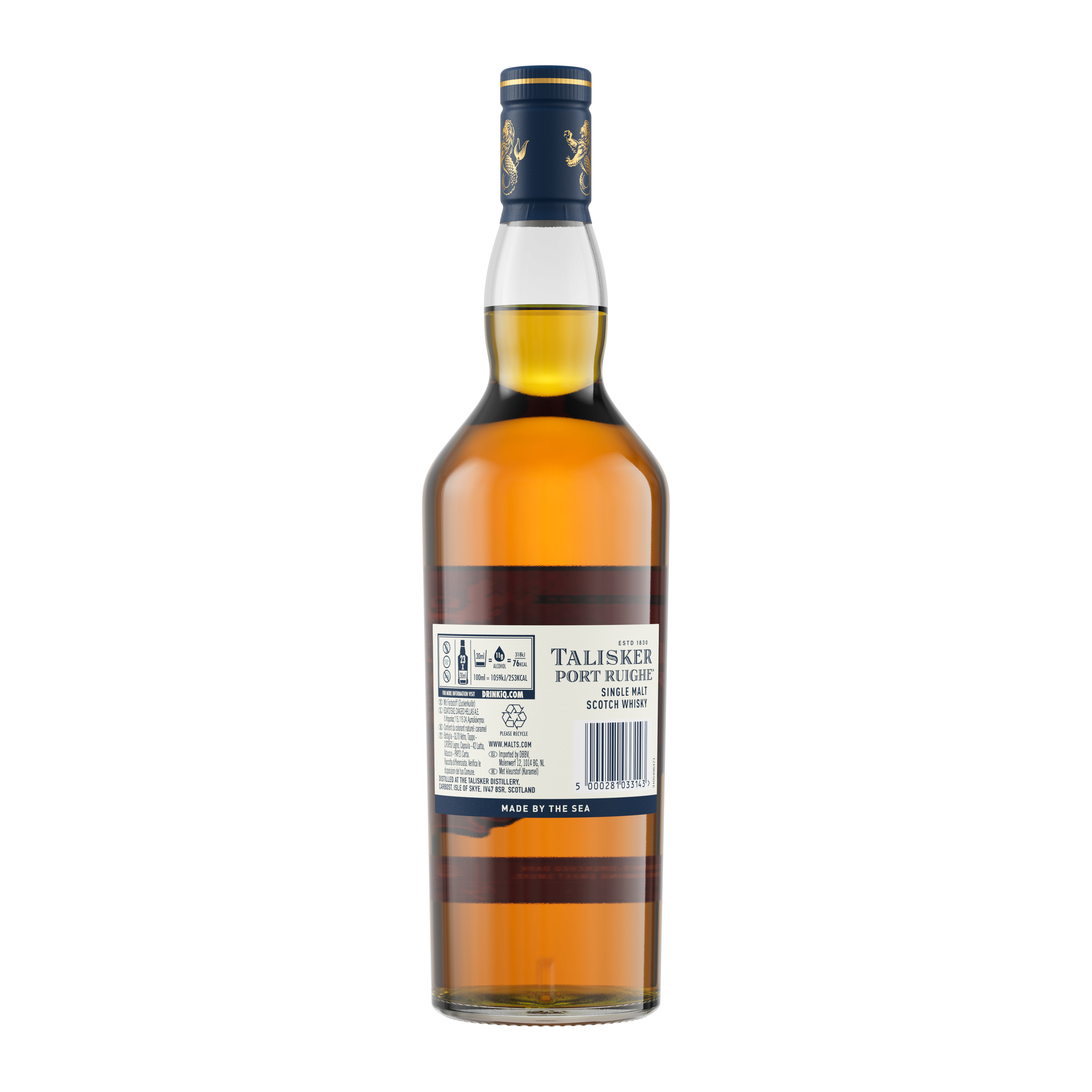 Talisker Port Ruighe Single Malt Scotch Whisky, 70cl Back of bottle
