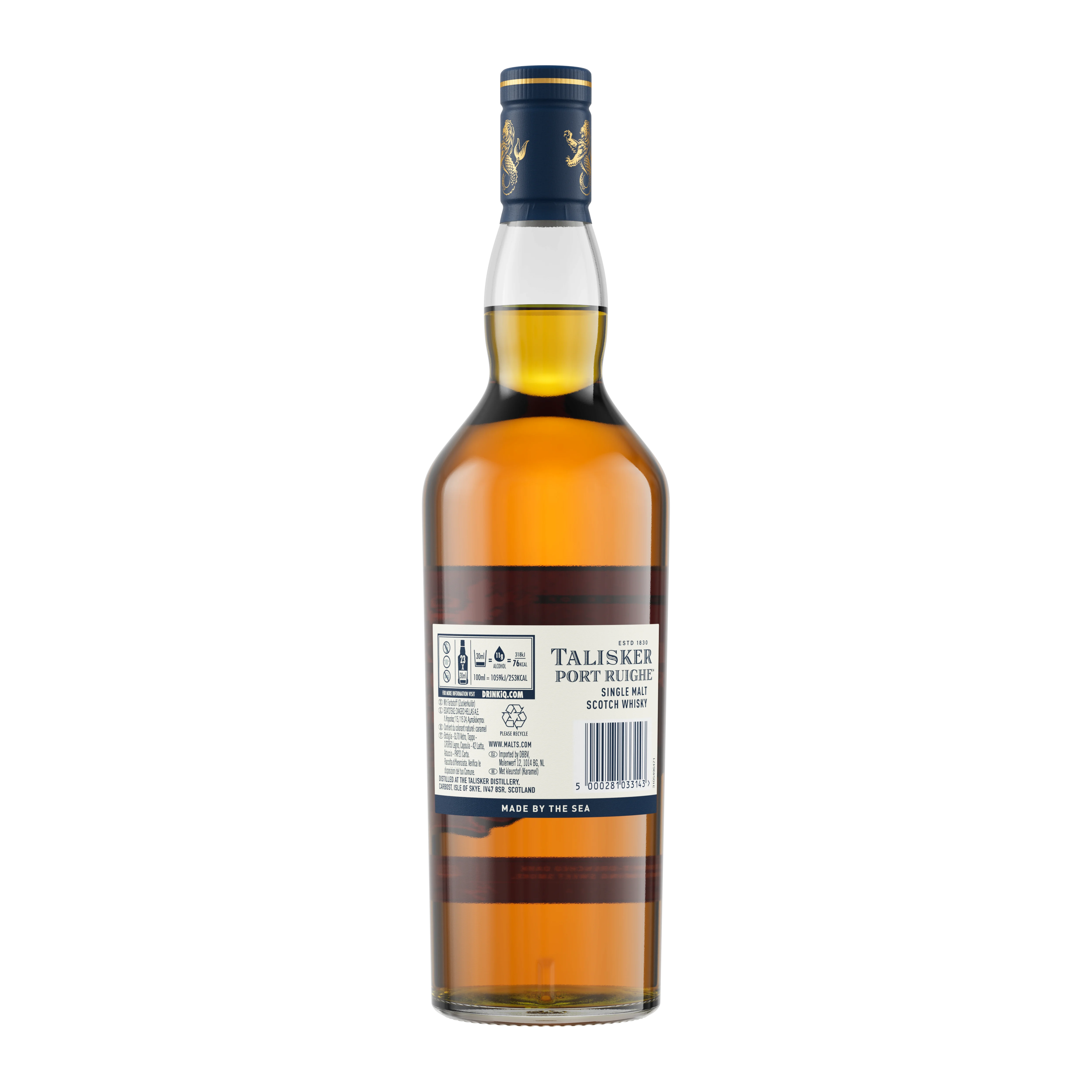 Talisker Port Ruighe Single Malt Scotch Whisky, 70cl Back of bottle