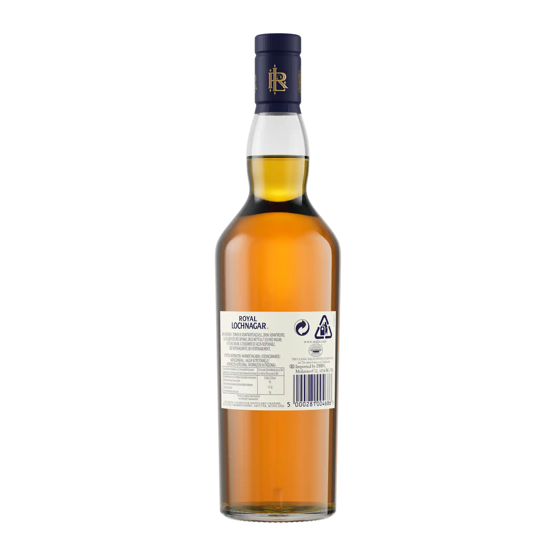  Royal Lochnagar 12 Year Old Single Malt Scotch Whisky, 70cl Back of bottle