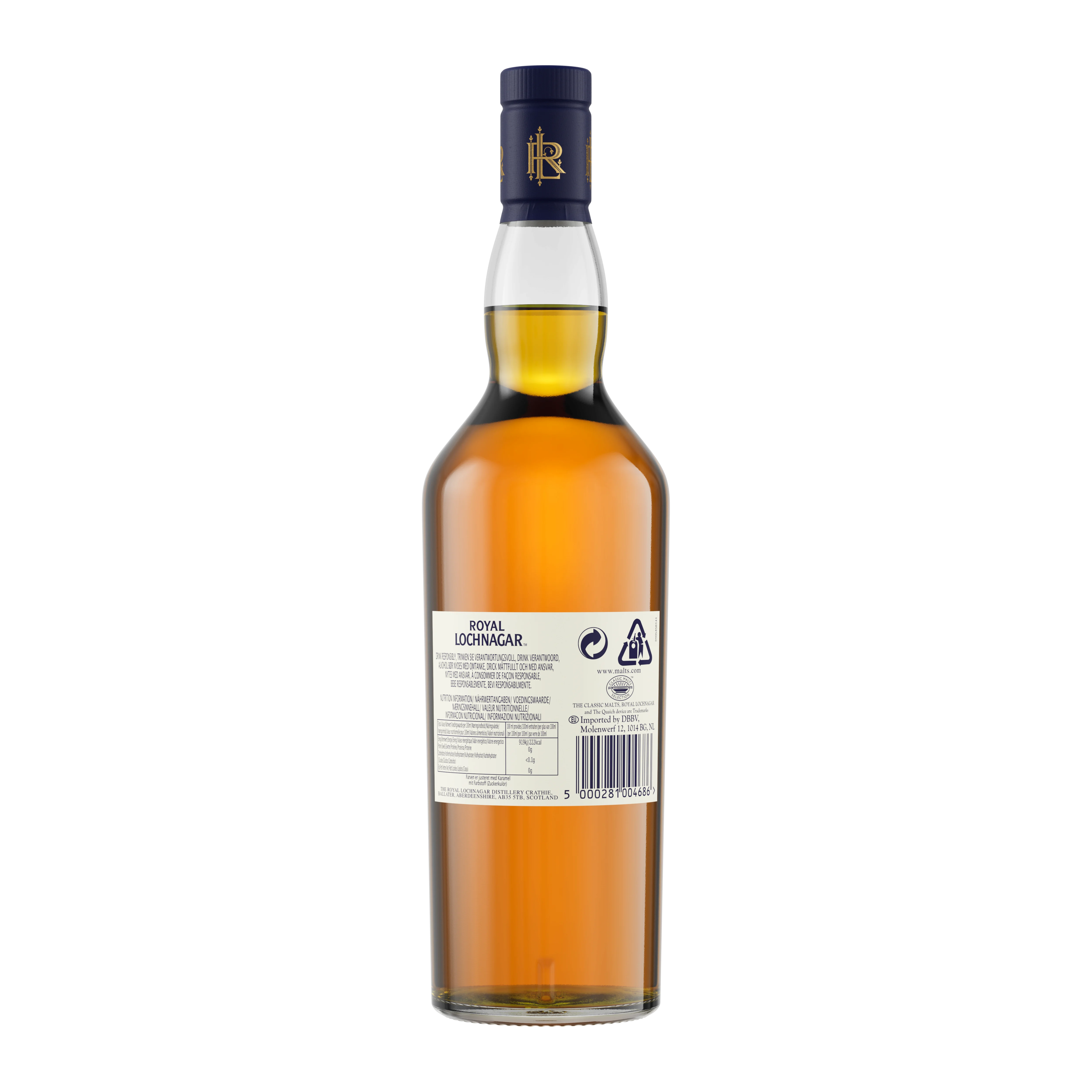  Royal Lochnagar 12 Year Old Single Malt Scotch Whisky, 70cl Back of bottle