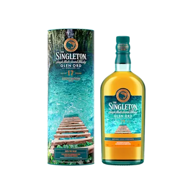 Single Glen Ord Into the Blue whisky bottle and packaging