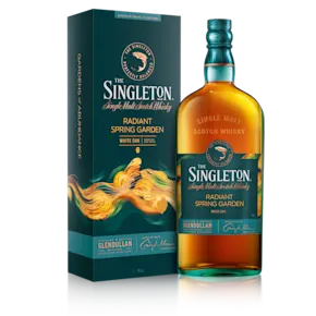The front of a bottle of The Singleton Gardens of Abundance Collection – Radiant Spring Garden single malt Scotch whisky