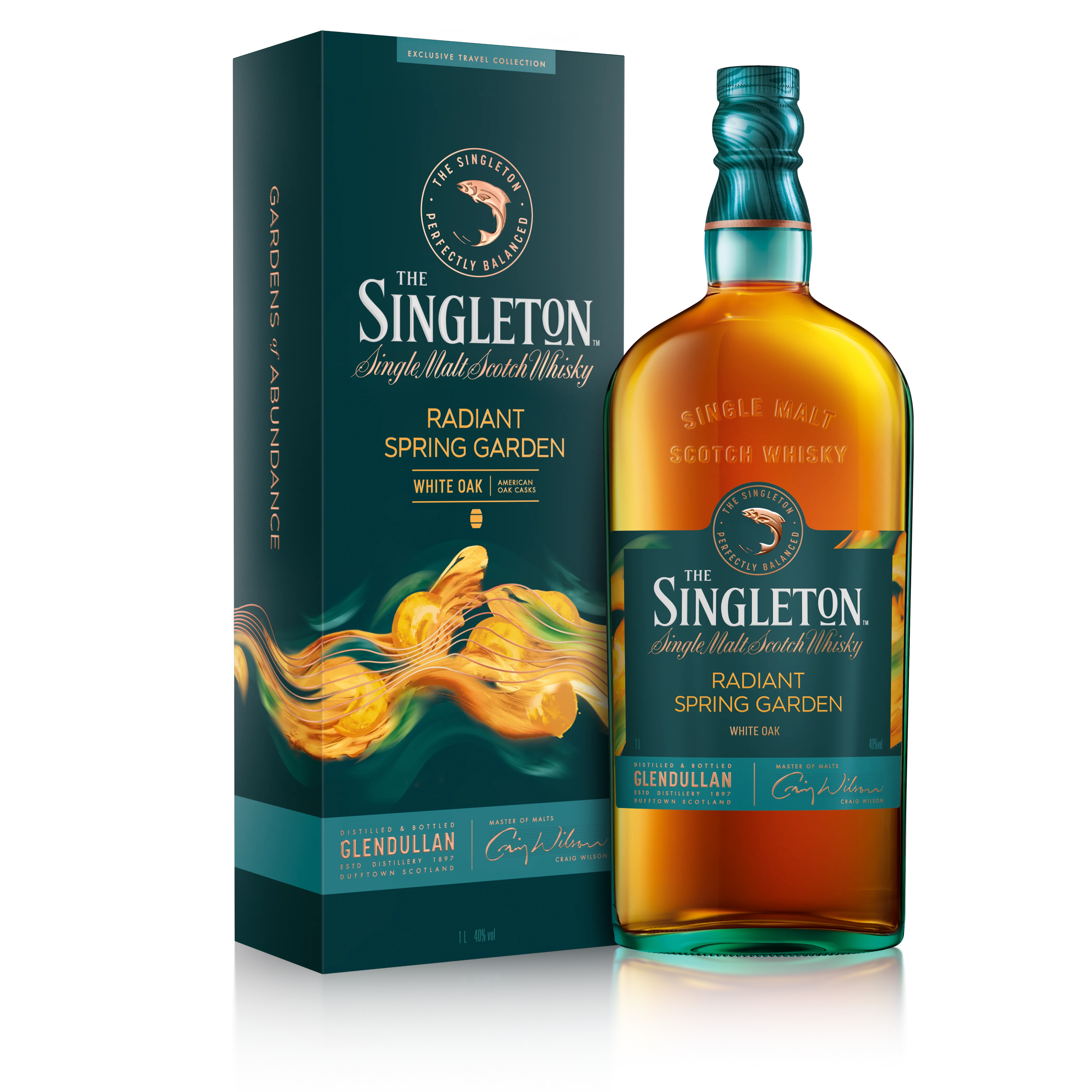 The front of a bottle of The Singleton Gardens of Abundance Collection – Radiant Spring Garden single malt Scotch whisky