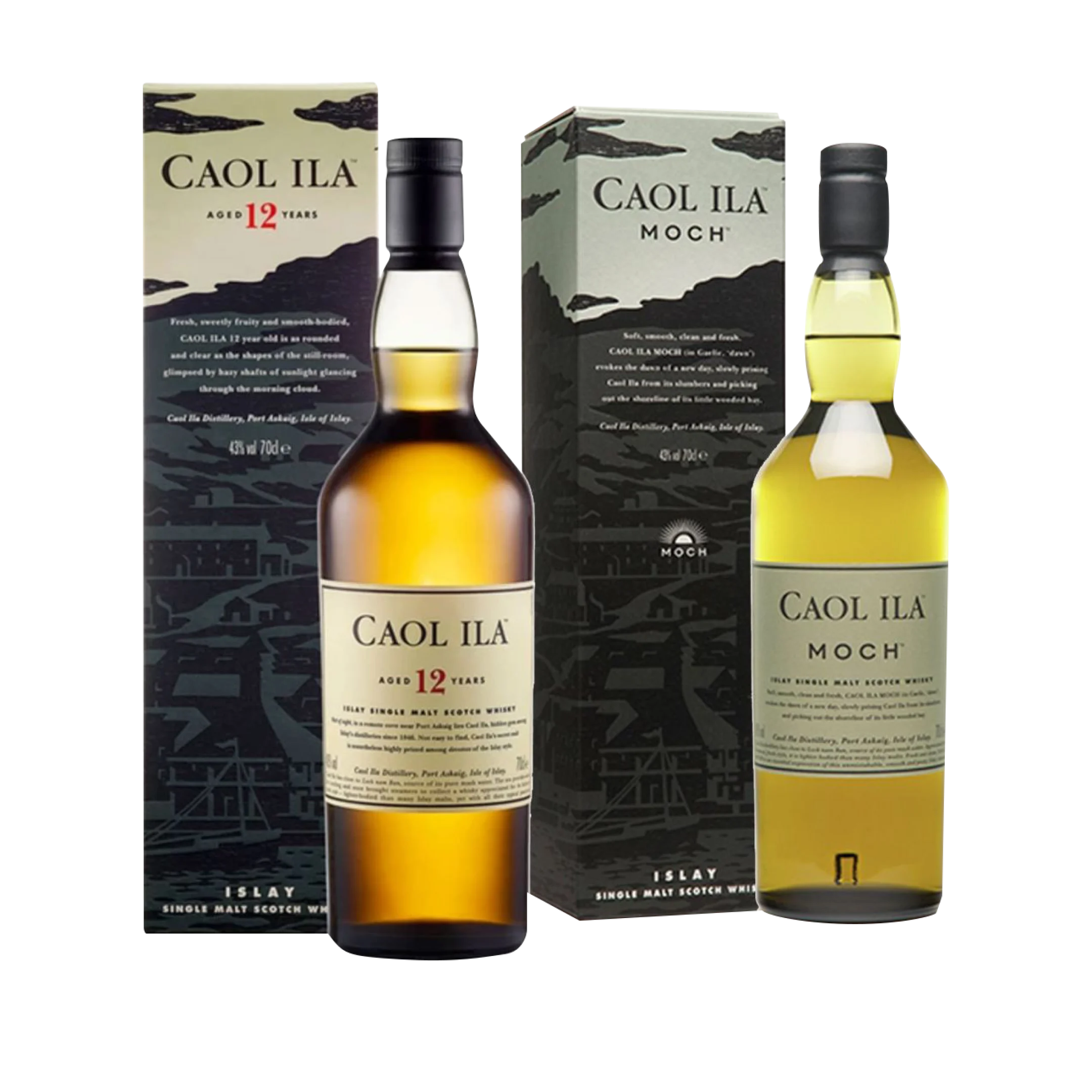 Caol Ila 12 Year Old & Caol Ila Moch Islay Single Malt Scotch Whisky, 2x70cl
