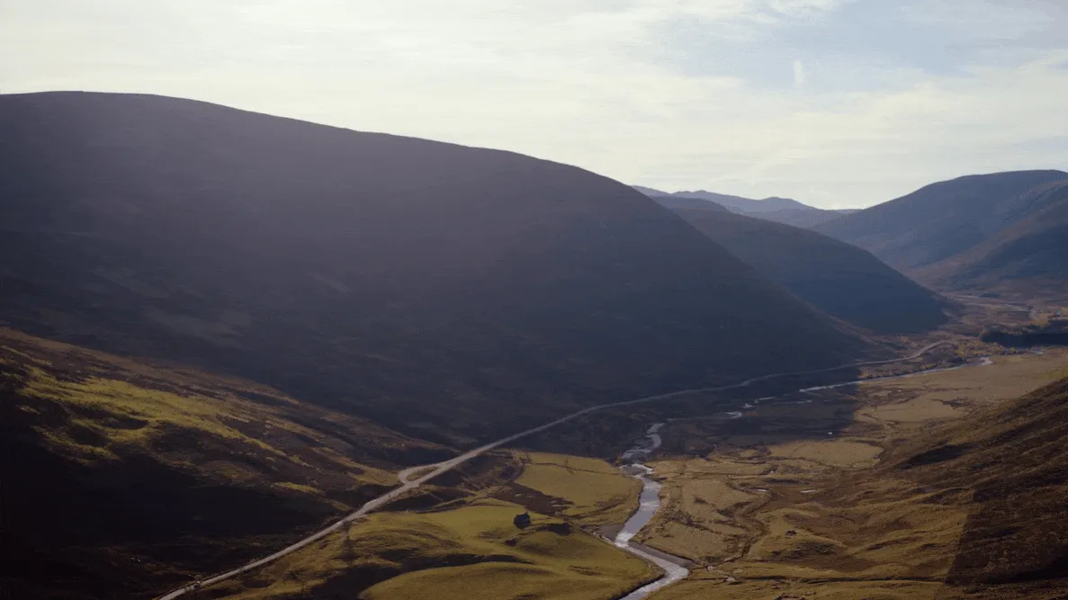 Highland drone overflight video as an image