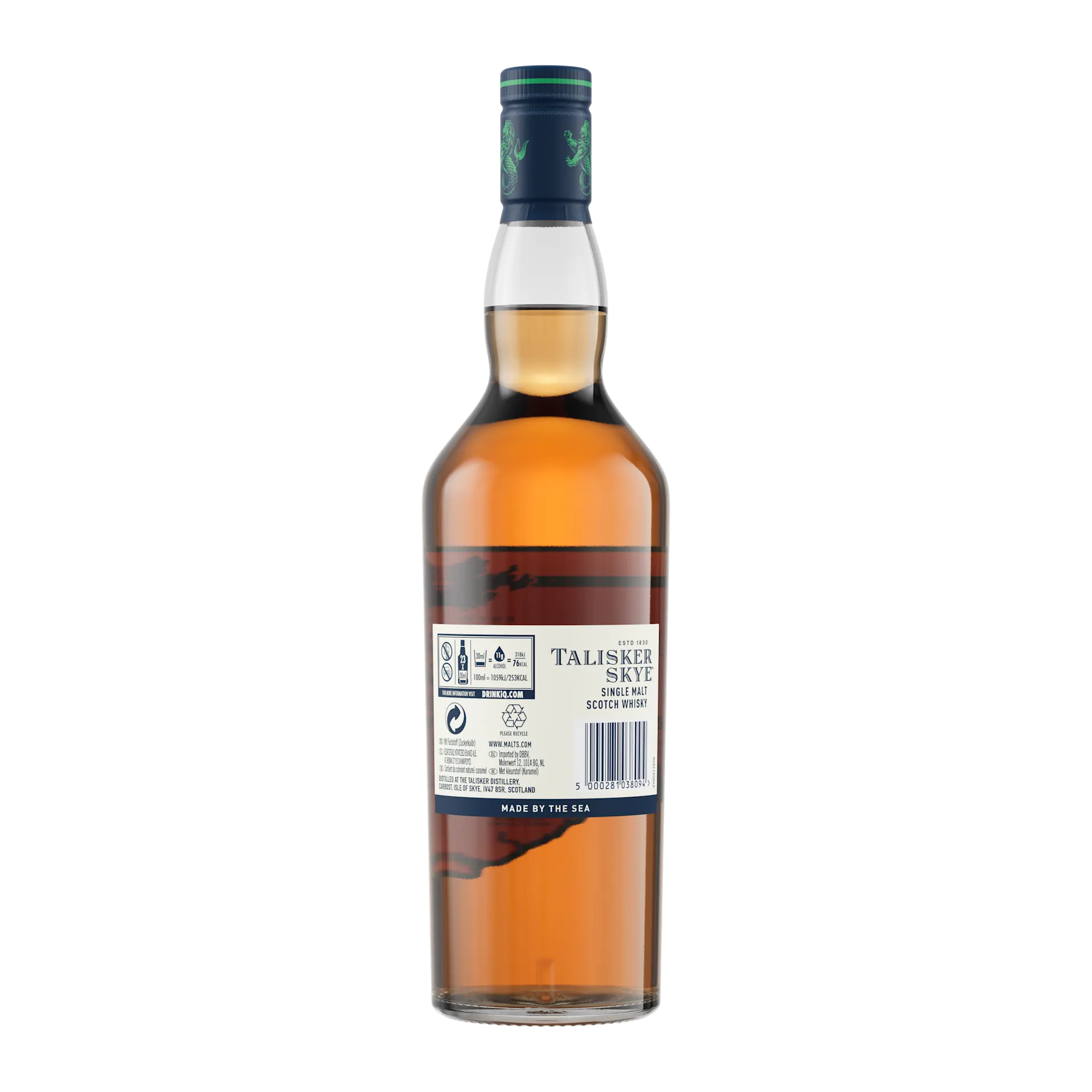 Talisker Skye Single Malt Scotch Whisky, 70cl Back of bottle