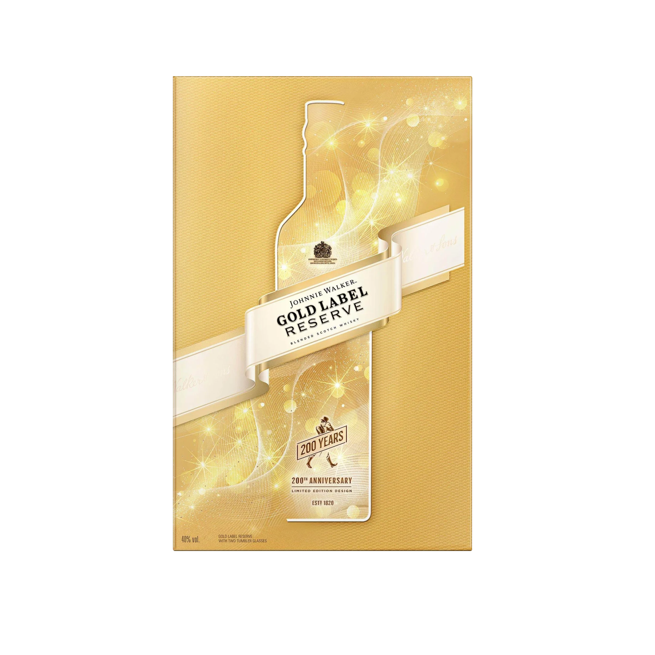 Johnnie Walker Gold Label Reserve Blended Scotch Whisky Gift pack with 2 Glasses, 70cl