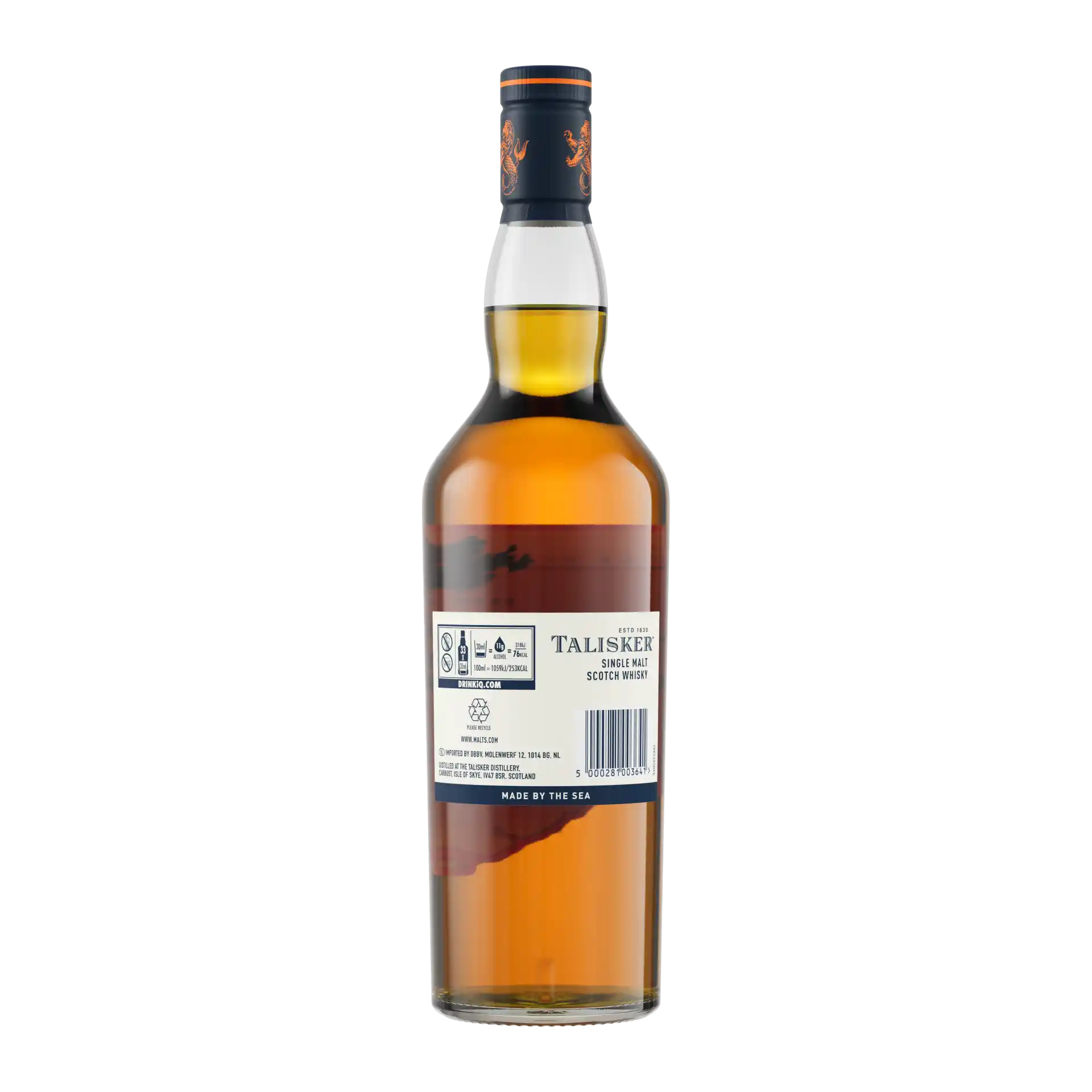 Talisker 10 Year Old Single Malt Scotch Whisky, 70cl Back of bottle