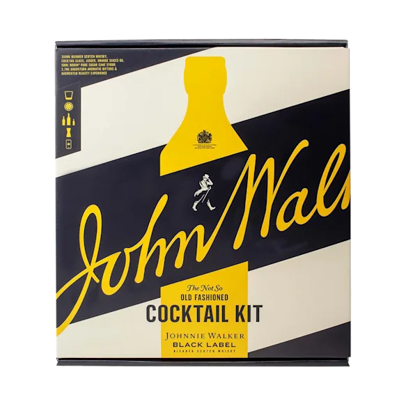 Johnnie Walker Black Label Blended Scotch Whisky 35cl, The Not So Old Fashioned Cocktail Kit Giftpack