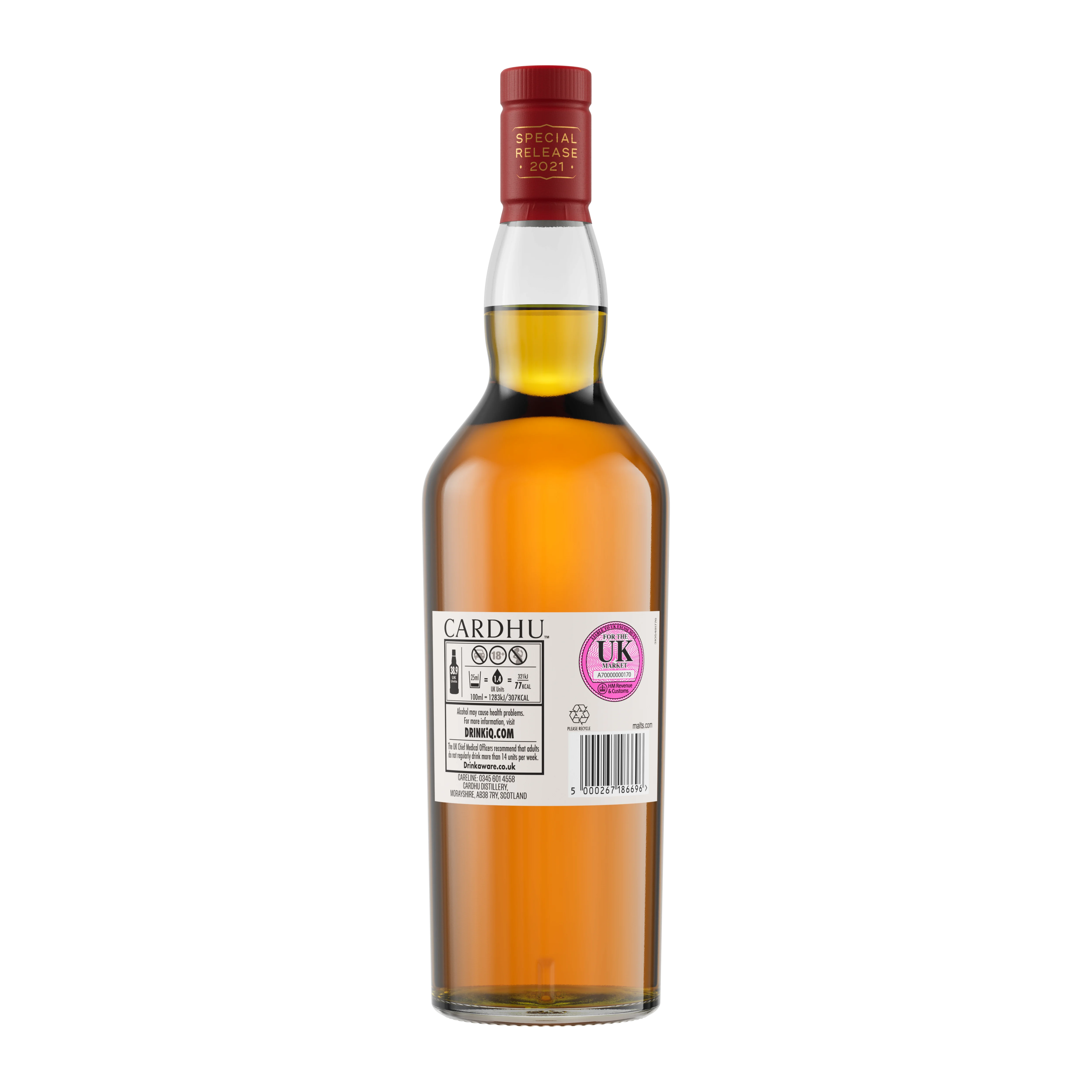 Cardhu 14 Year Old Special Release 2021 - Back of Bottle