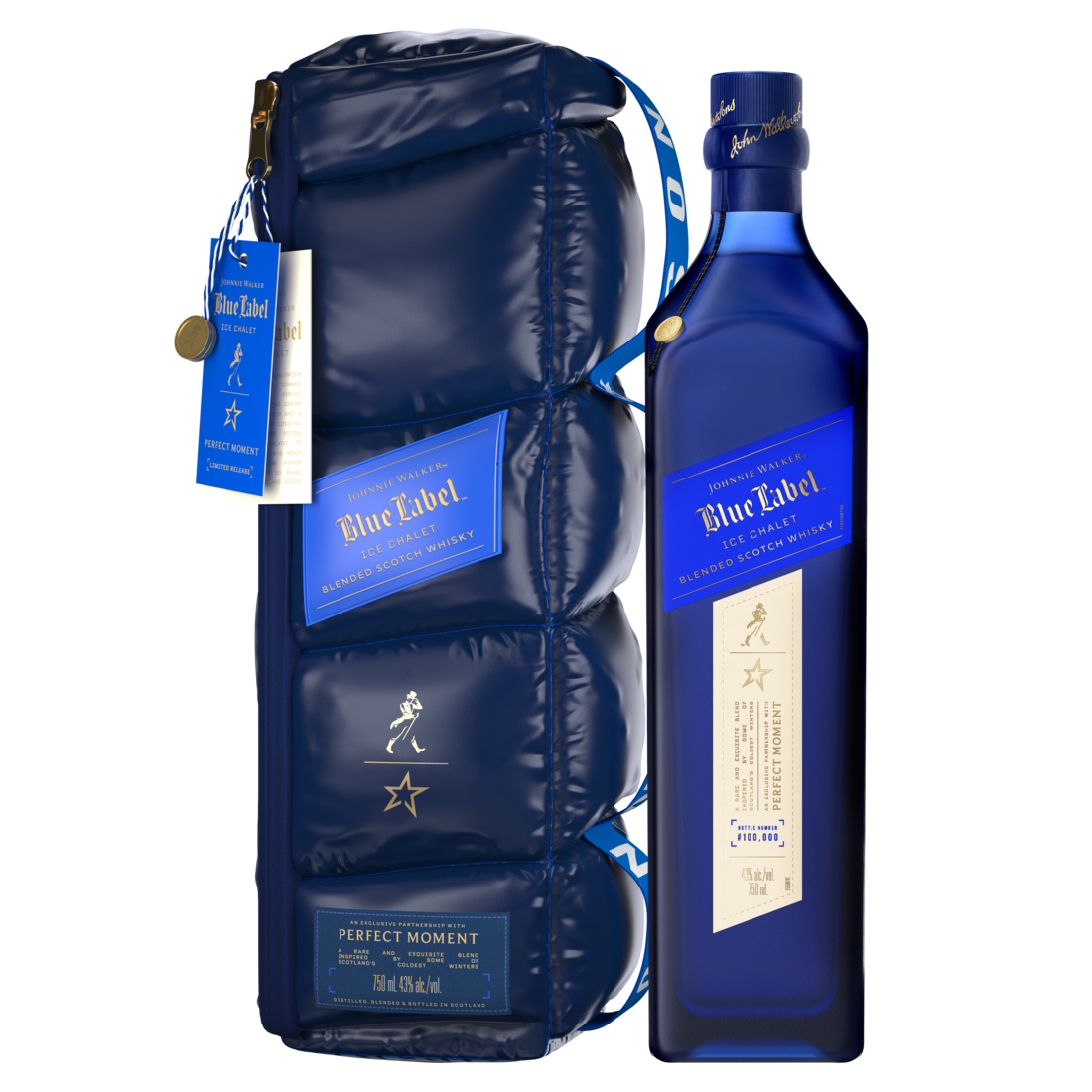Johnnie Walker Blue Label Ice Chalet Front Bottle Image