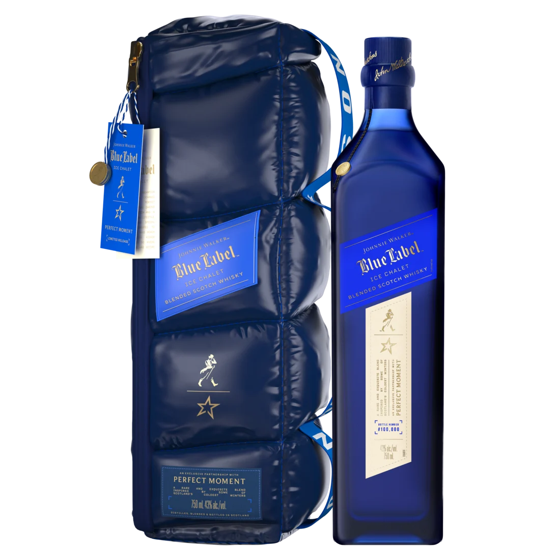 Johnnie Walker Blue Label Ice Chalet Front Bottle Image