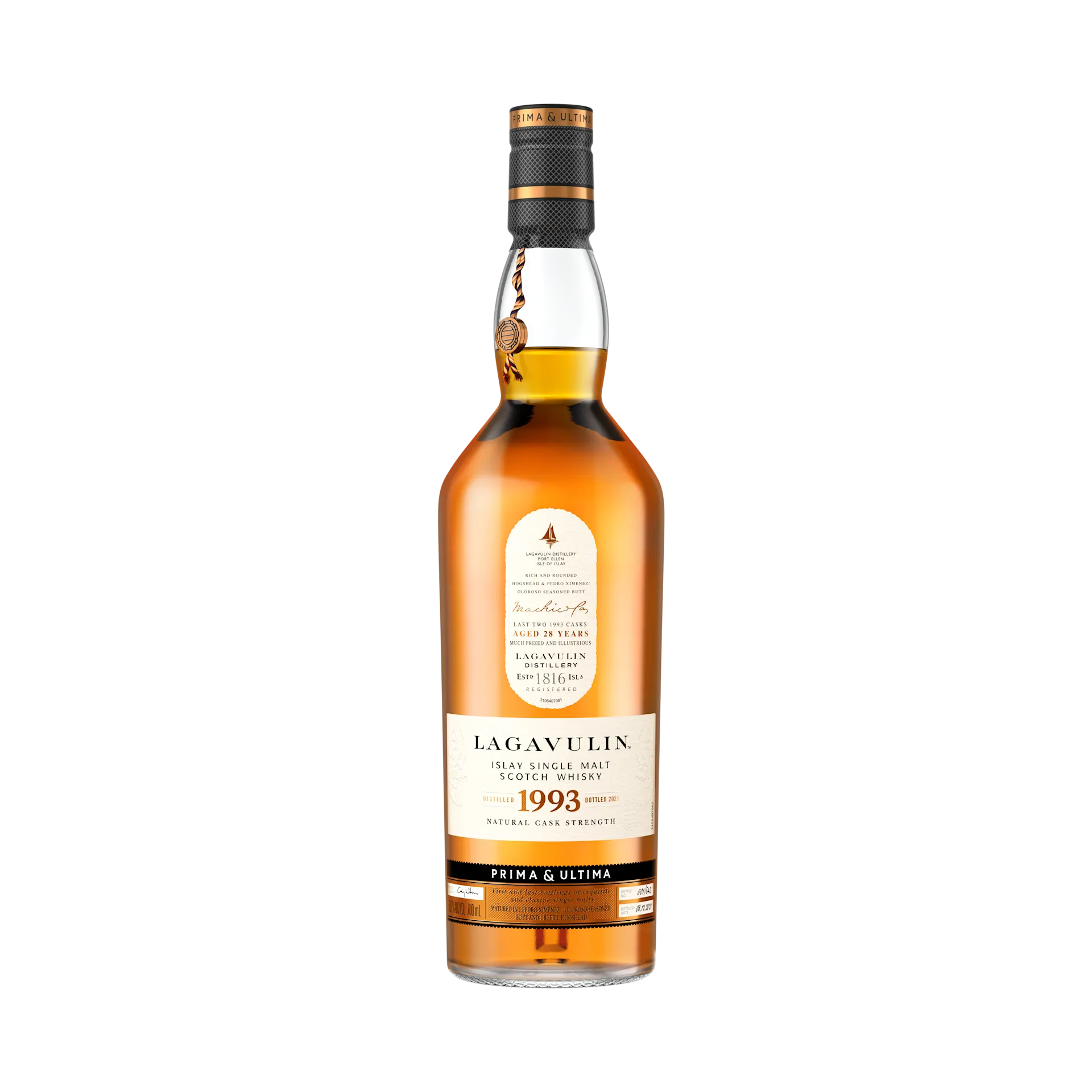  Lagavulin 1993 Single Malt Whisky, Prima & Ultima Third Release Front of Bottle