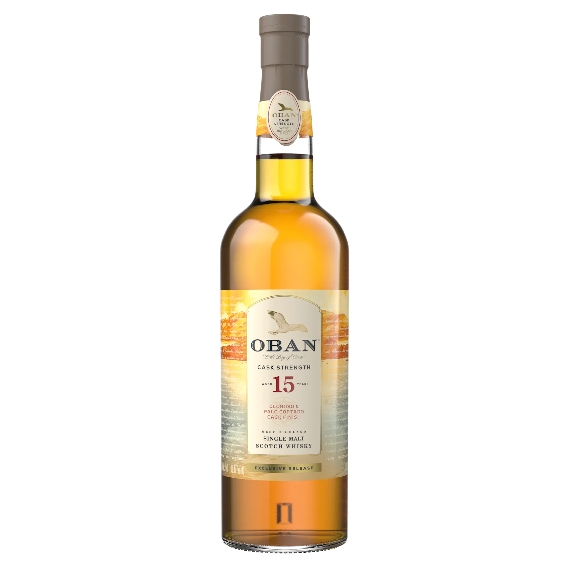 Oban 15 Year Old Cask Strength Single Malt Scotch Whisky, 750 ml Bottle Front
