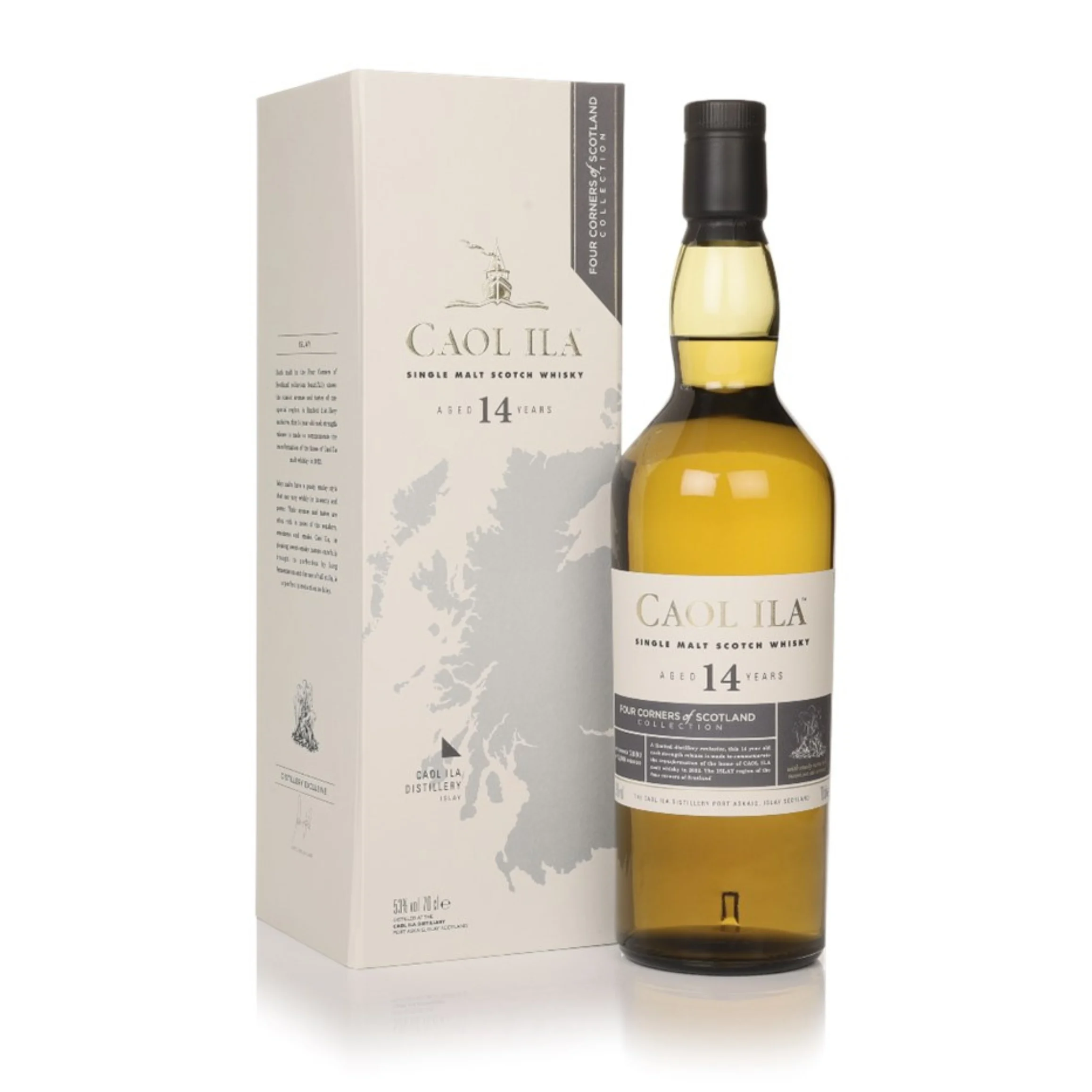 Caol Ila 14 Year Old The Four Corners of Scotland Collection, 70cl - Bottle with Box