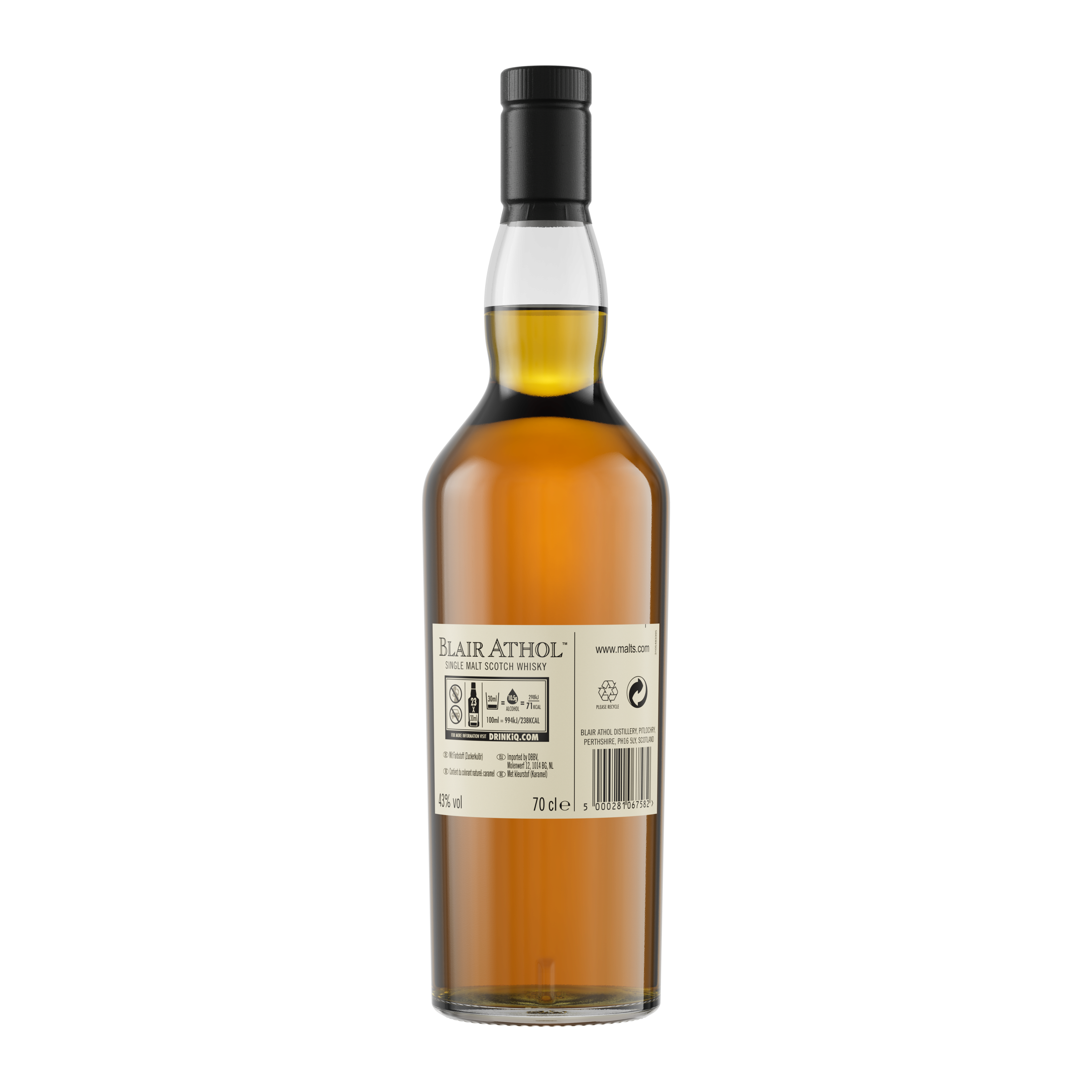 Blair Athol 12 Year Old Flora & Fauna Single Malt Whisky, 70cl Back of bottle