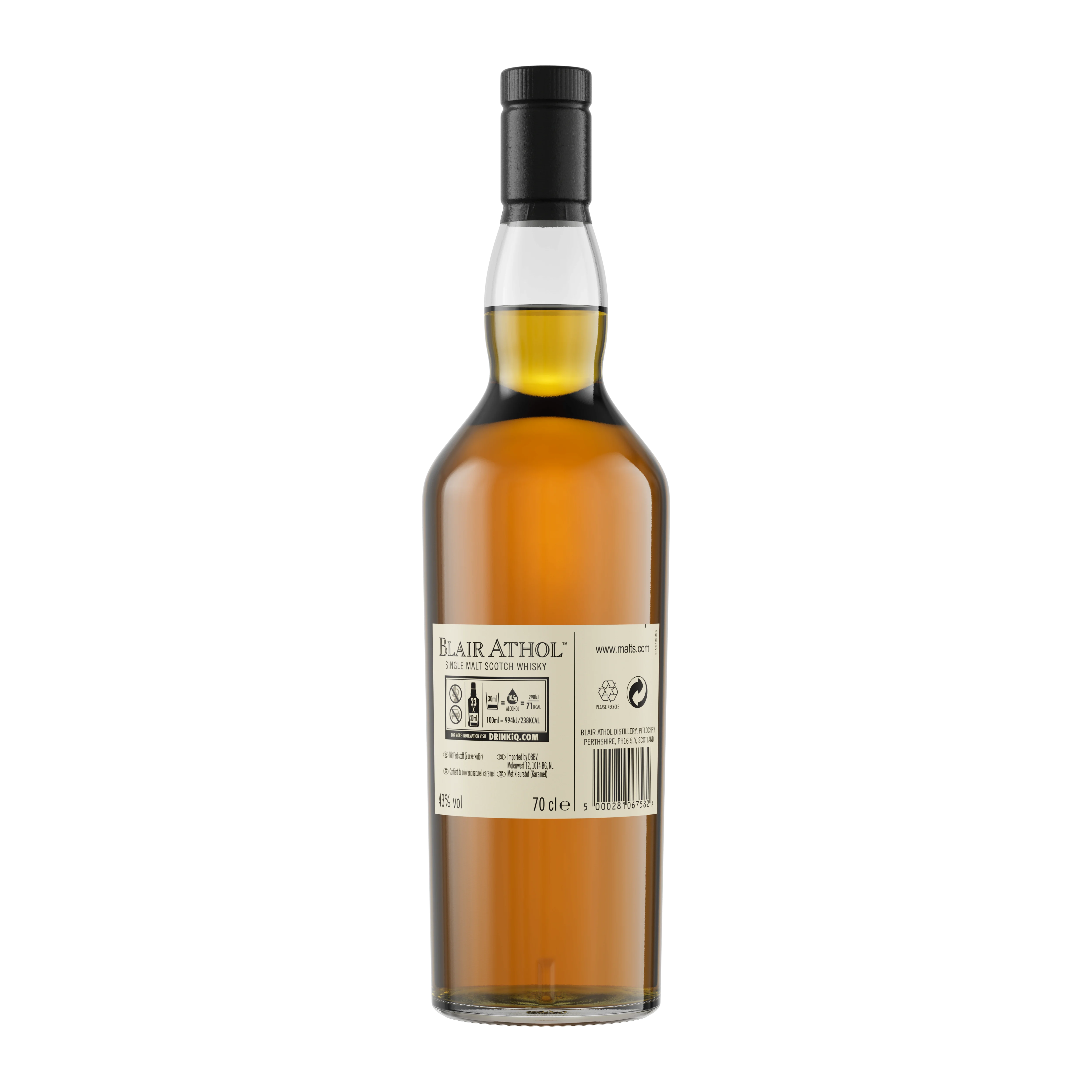 Blair Athol 12 Year Old Flora & Fauna Single Malt Whisky, 70cl Back of bottle