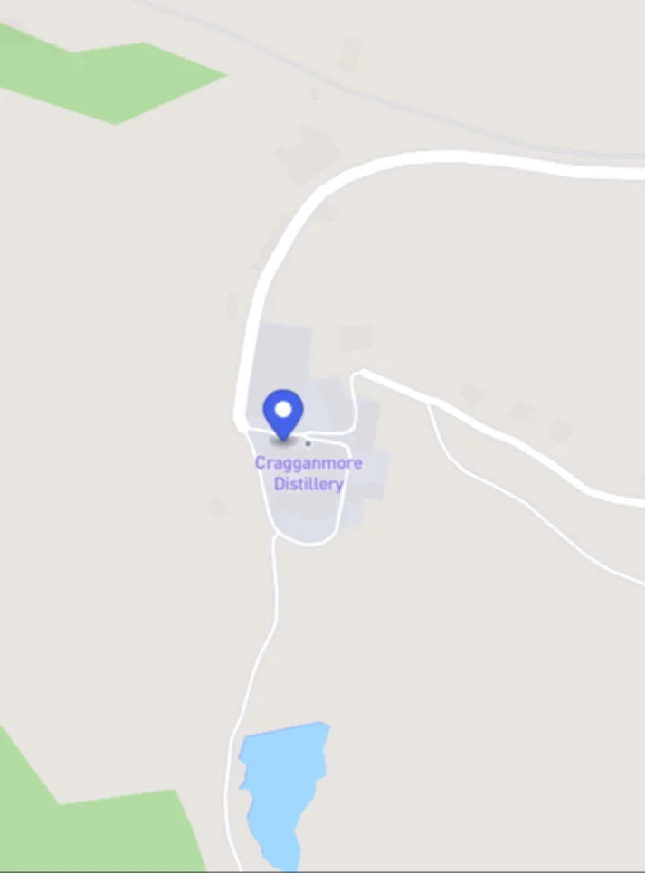 Map view of Cragganmore distillery