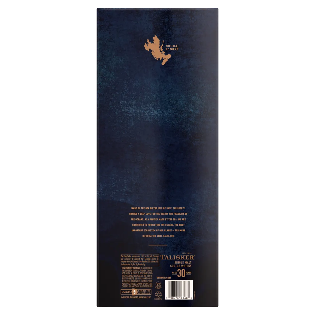 Talisker 30 Year Old Single Malt Scotch Whisky, 70cl - Box Back