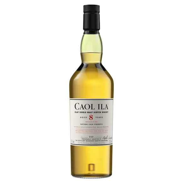 Caol Ila 8 Year Old Fèis Ìle 2025 Edition bottle against a plain white background.
