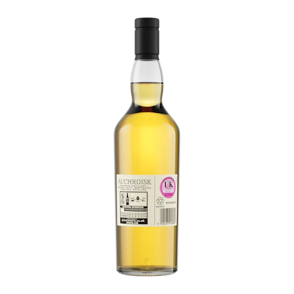 Auchroisk 10 Year Old Flora & Fauna Single Malt Whisky, 70cl - Back of Bottle