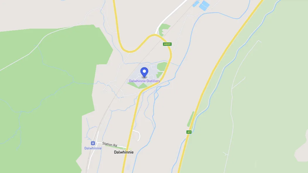 Map view of Dalwhinnie distillery