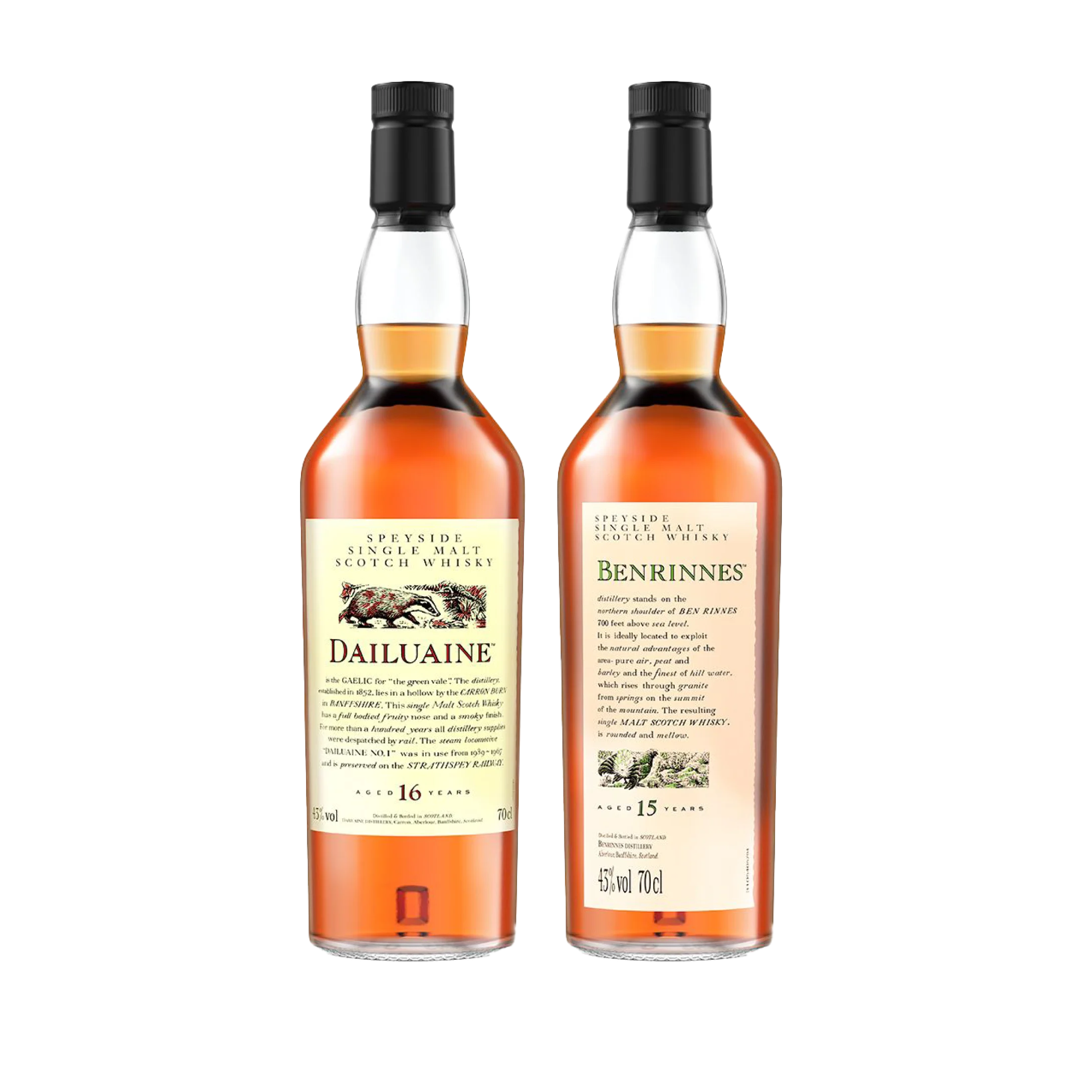 Flora & Fauna Bundle - Benrinnes 15 Year Old & Dailuaine 16 Year Old Single Malt Scotch Whisky, 2x70cl
