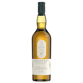 Lagavulin 15 Year Old Fèis Ìle 2025 Edition bottle against a plain white background.