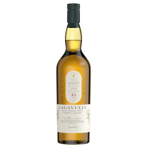 Lagavulin 15 Year Old Fèis Ìle 2025 Edition bottle against a plain white background.