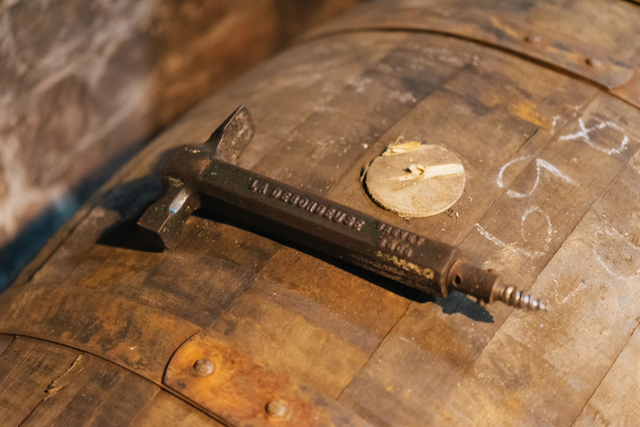 Distilling Tool on a Barrel 