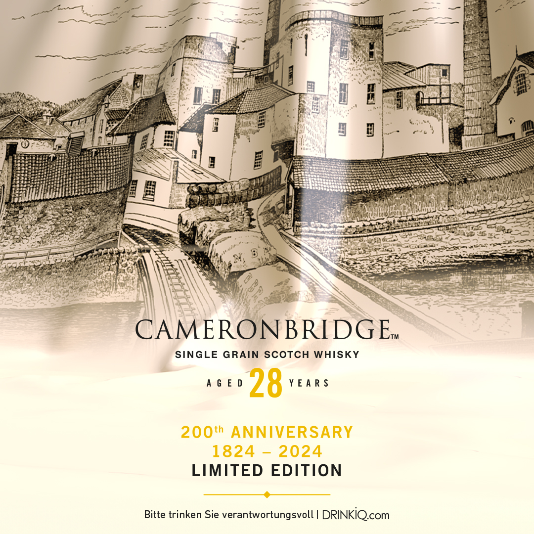 Cameronbridge 200th Anniversary Single Grain Scotch Whisky, Brennerei Bleistiftskizze