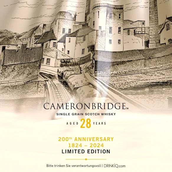 Cameronbridge 200th Anniversary Single Grain Scotch Whisky, Brennerei Bleistiftskizze