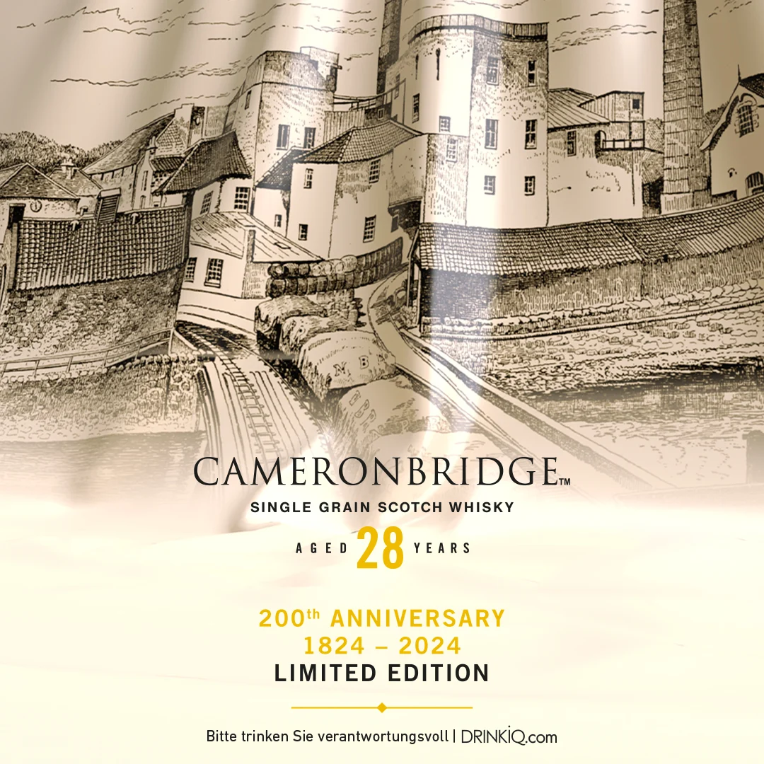 Cameronbridge 200th Anniversary Single Grain Scotch Whisky, Brennerei Bleistiftskizze