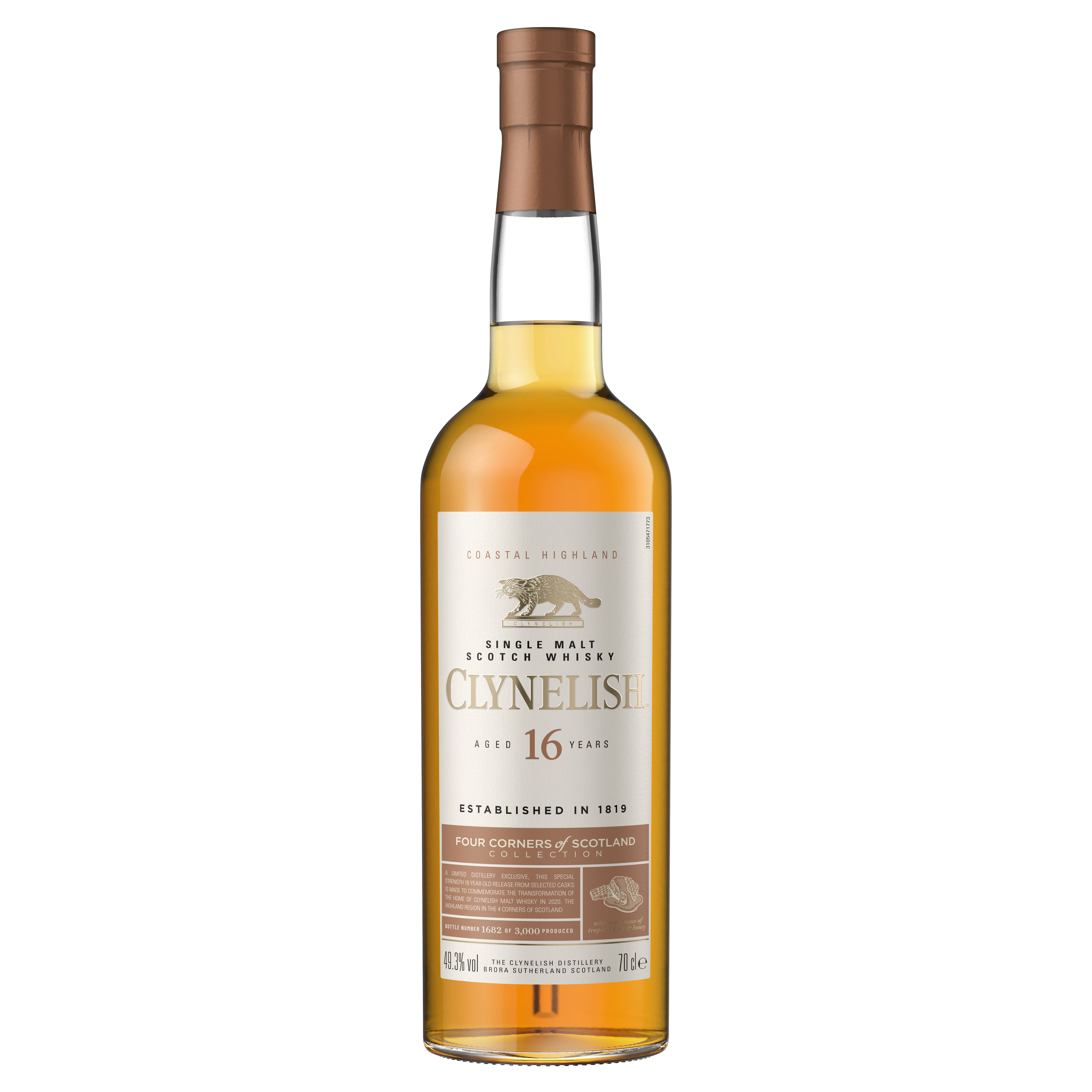 Clynelish 16 YO The 4 Corners of Scotland Collection Bottle Front