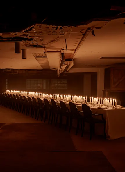 Dinning table in candle light