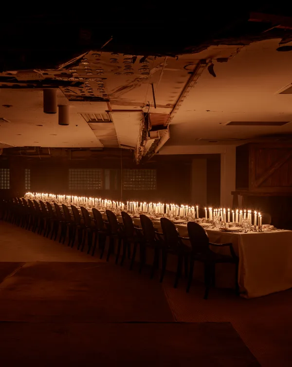 Dinning table in candle light