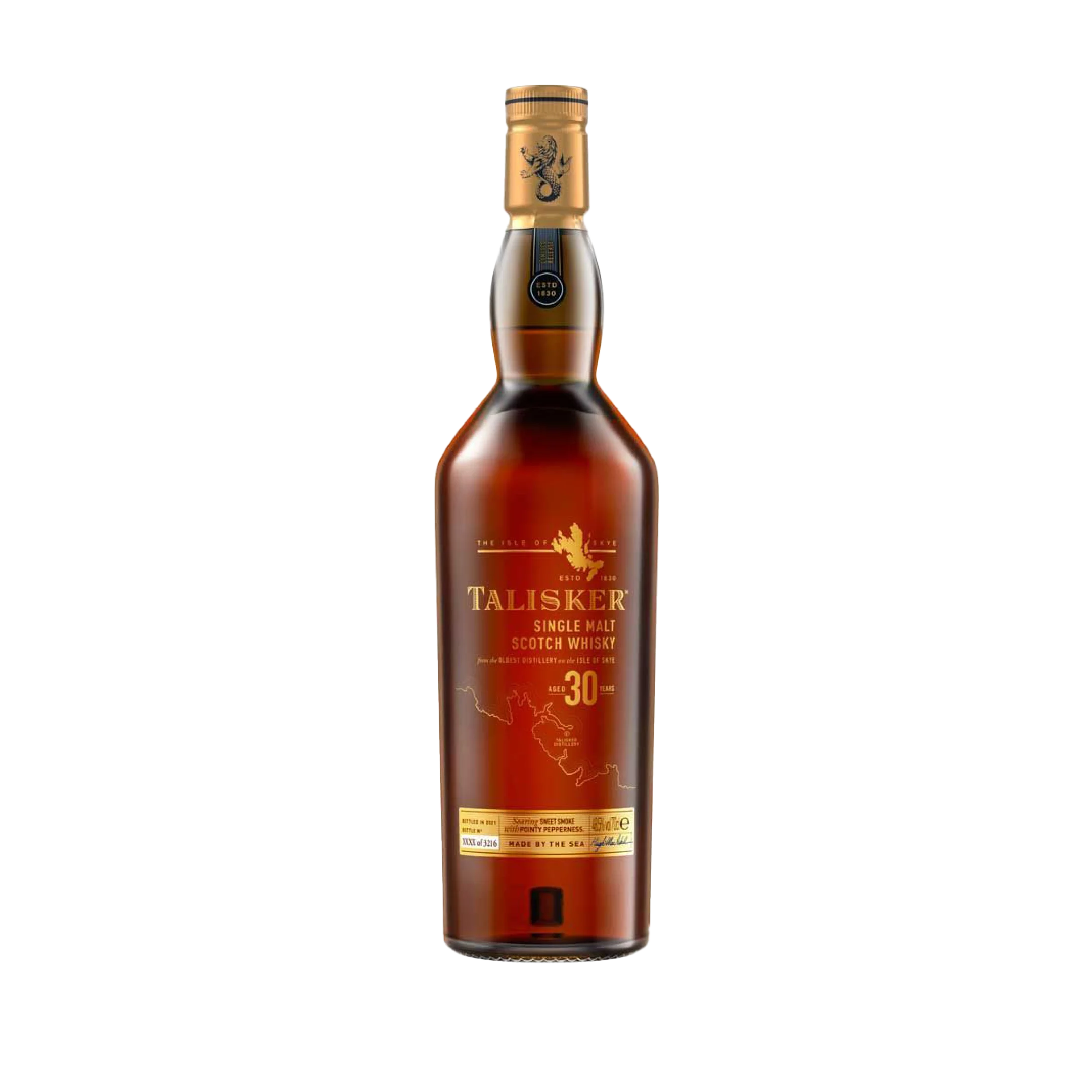 Talisker 30 年純麥芽蘇格蘭威士卡，70 毫升 - 瓶子正面