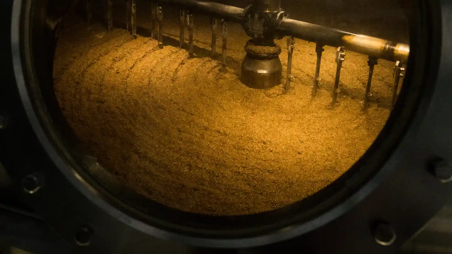 Barley Stirred in a Hopper