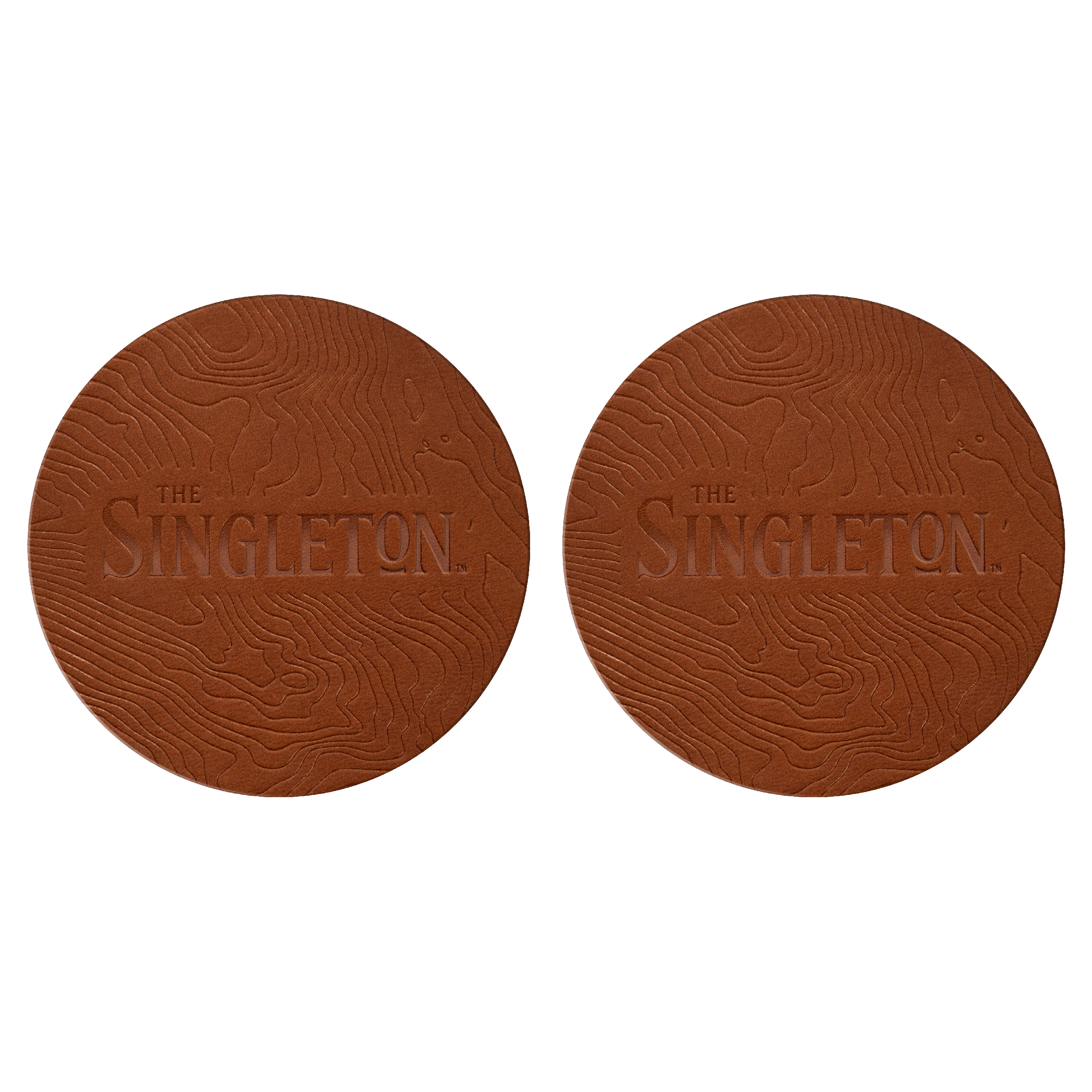 Set of two contour map coasters by The Singleton.