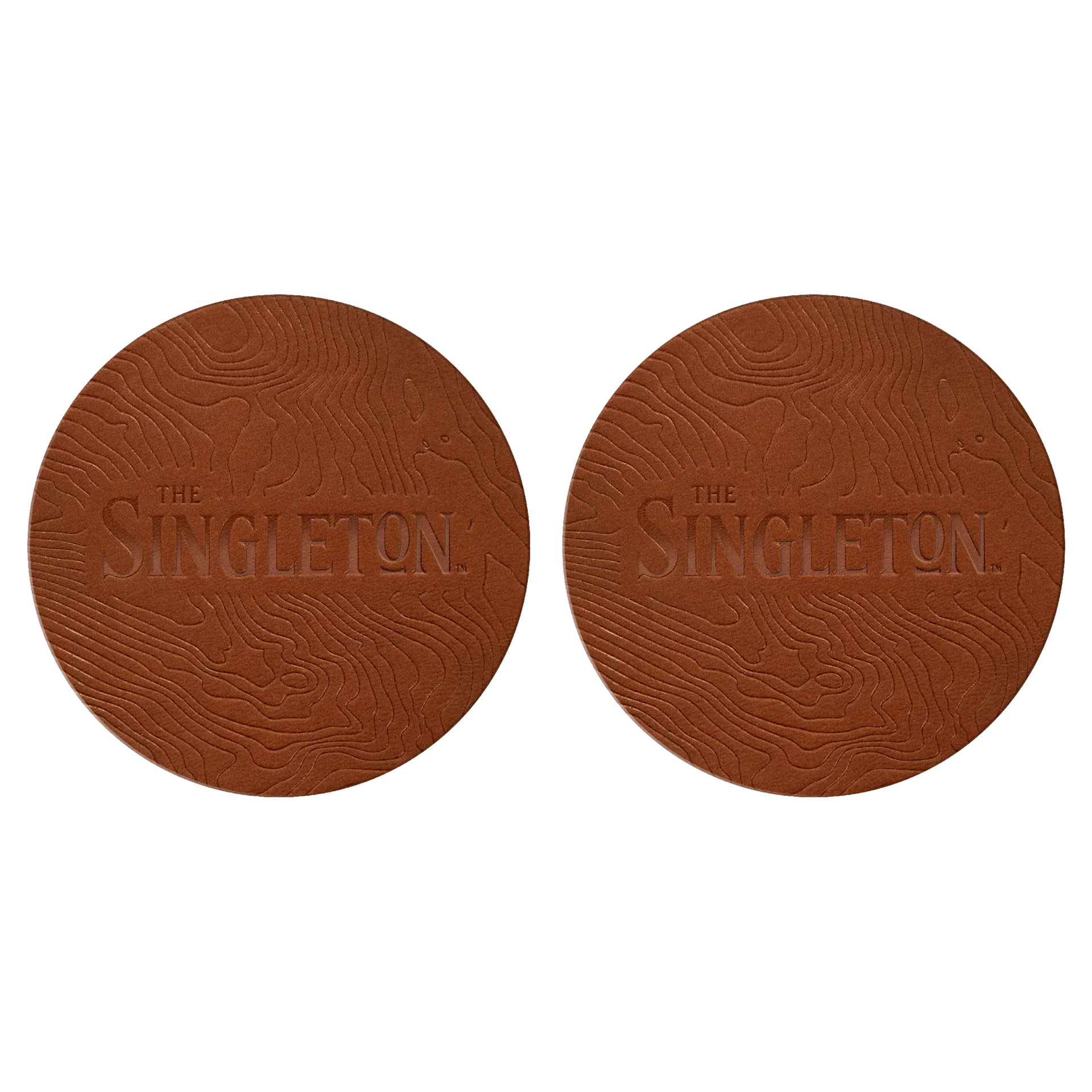 Set van twee onderzetters met contourkaarten van The Singleton.