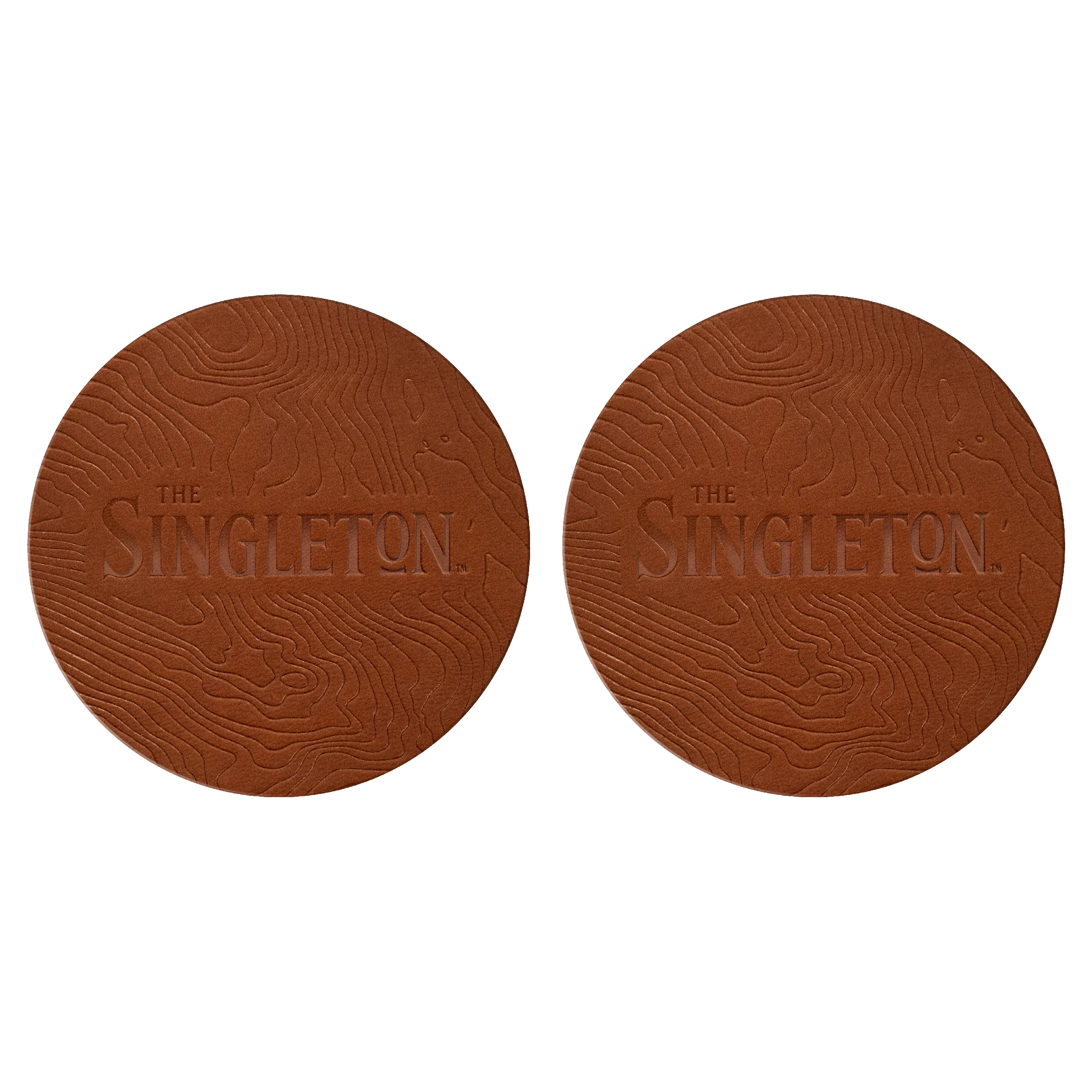 Set of two contour map coasters by The Singleton.