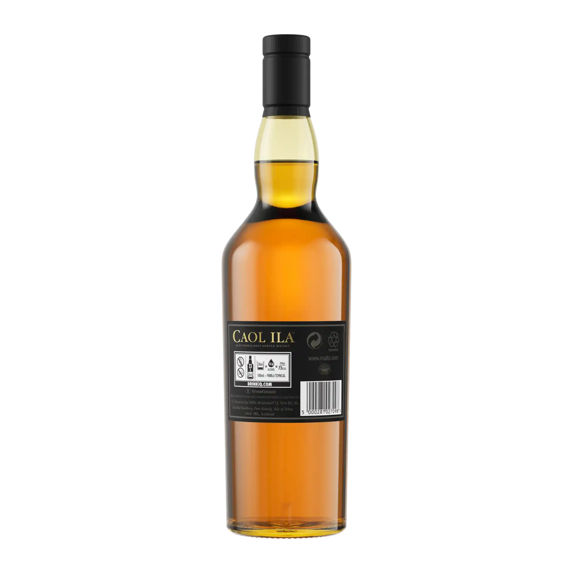 Caol Ila 25 Year Old Single Malt Scotch Whisky, 70cl - Back of bottle