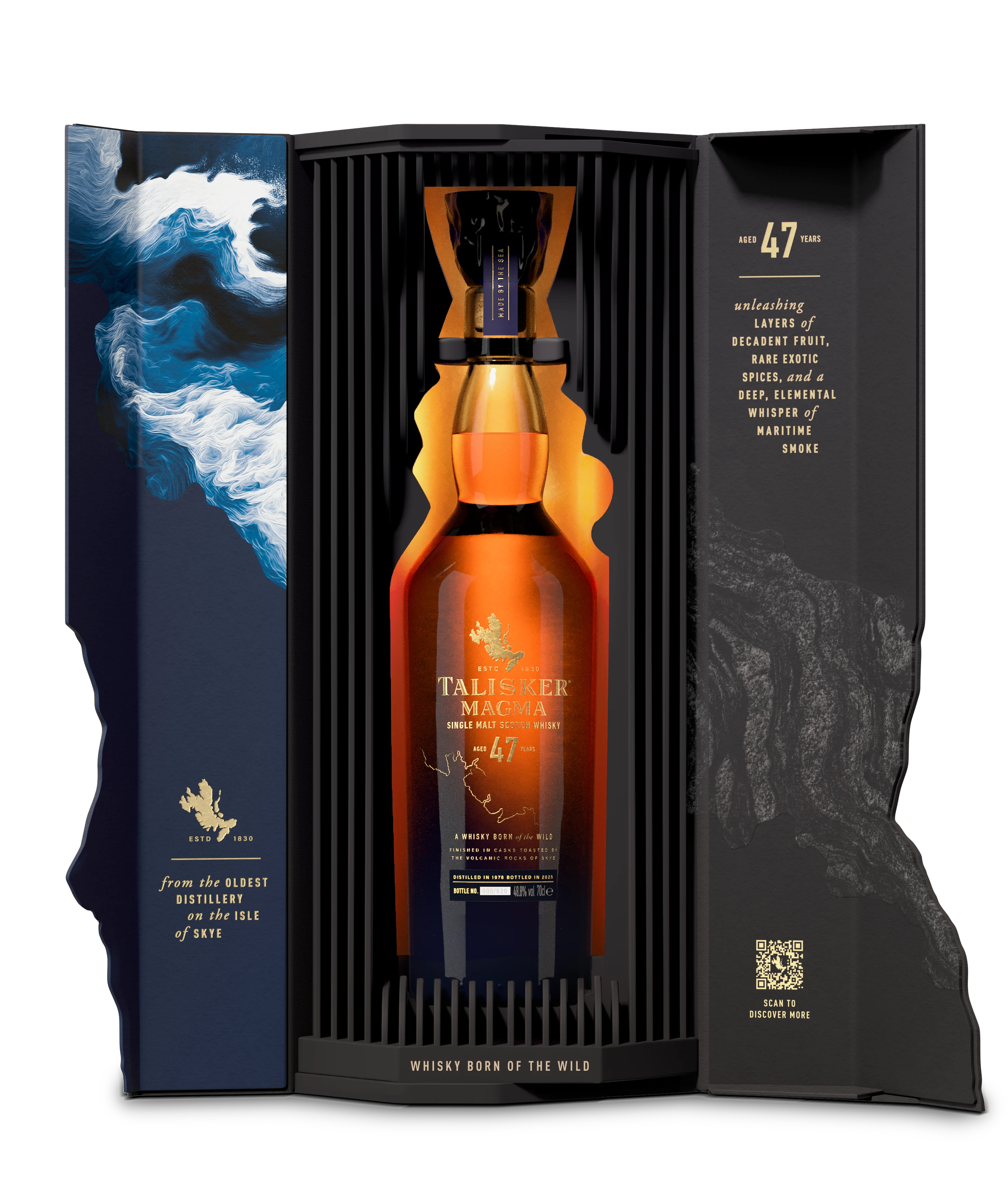 Talisker 47 Year Old Magma Single Malt Whisky Bottle & Box Image