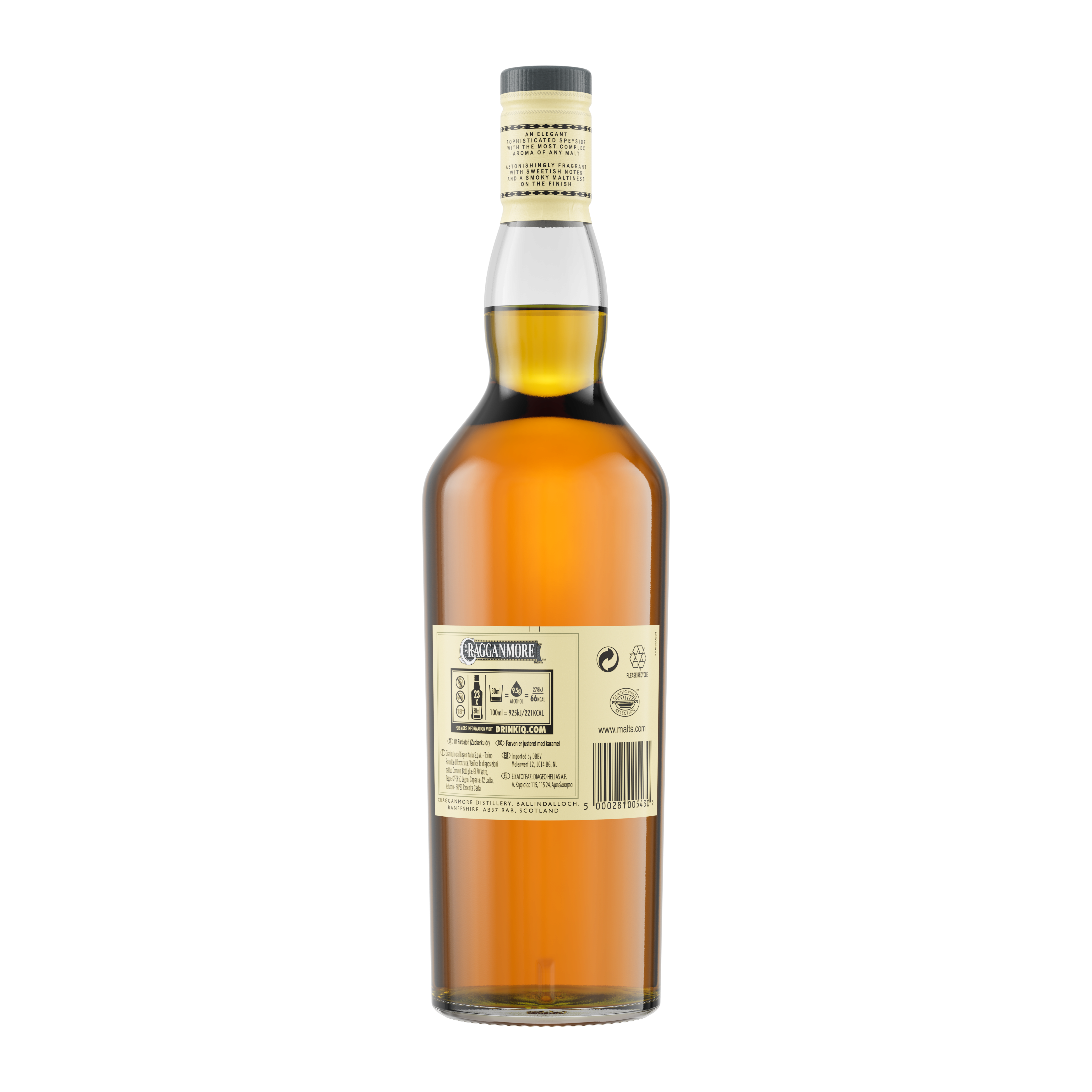Cragganmore 12 Year Old Single Malt Scotch Whisky, 70cl Back
