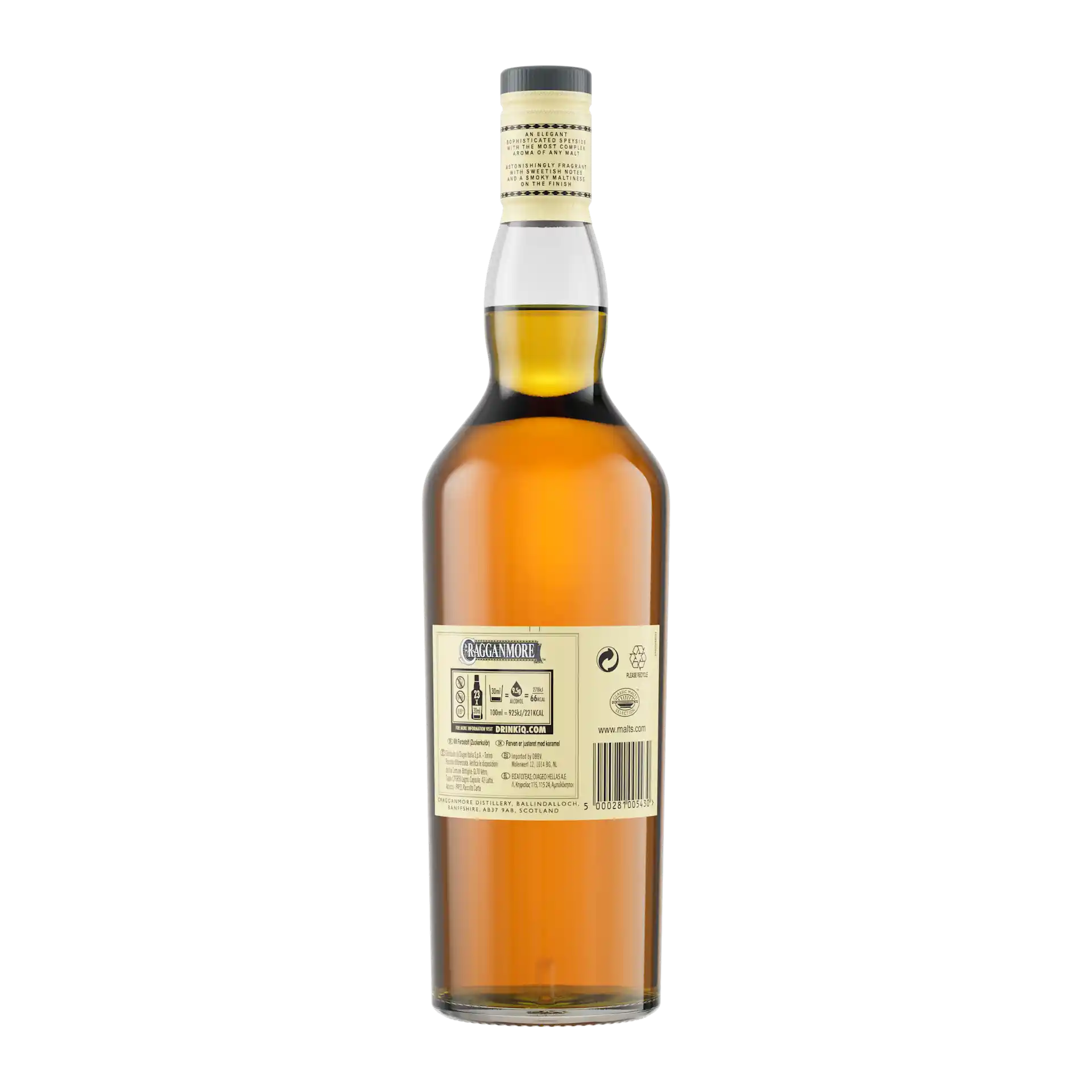 Cragganmore 12 Year Old Single Malt Scotch Whisky, 70cl Back