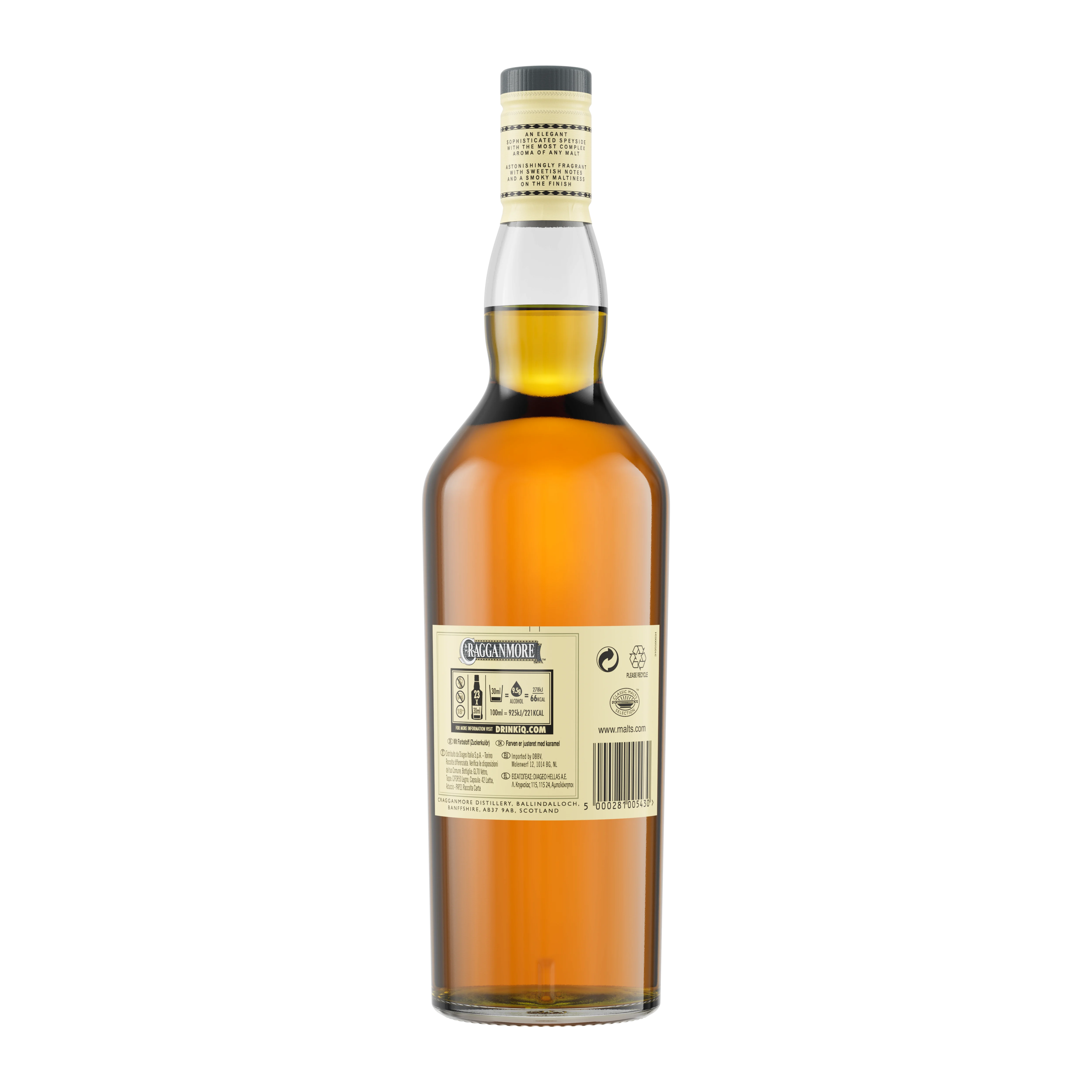 Cragganmore 12 Year Old Single Malt Scotch Whisky, 70cl Back
