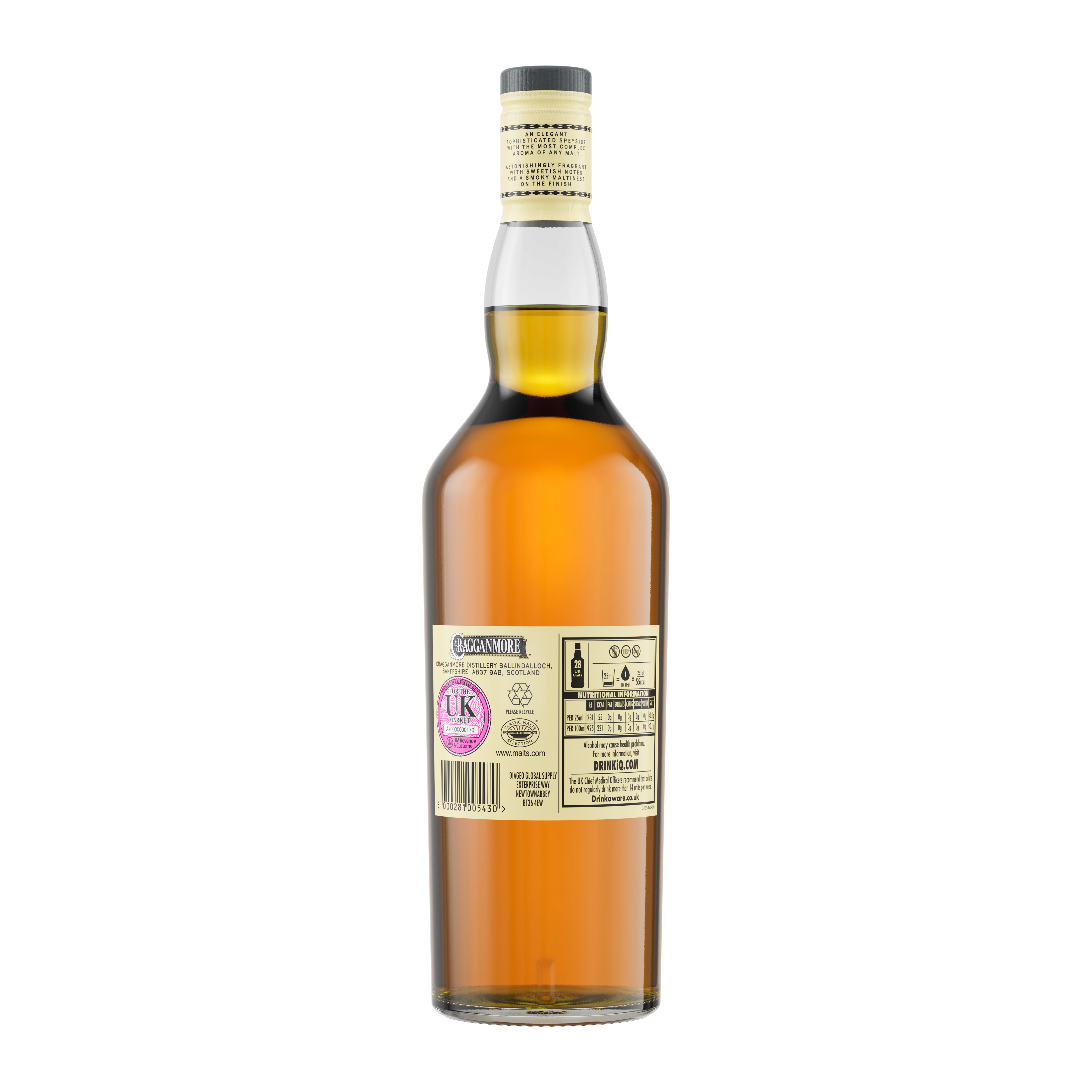 Cragganmore 12 Year Old Single Malt Scotch Whisky, 70cl
